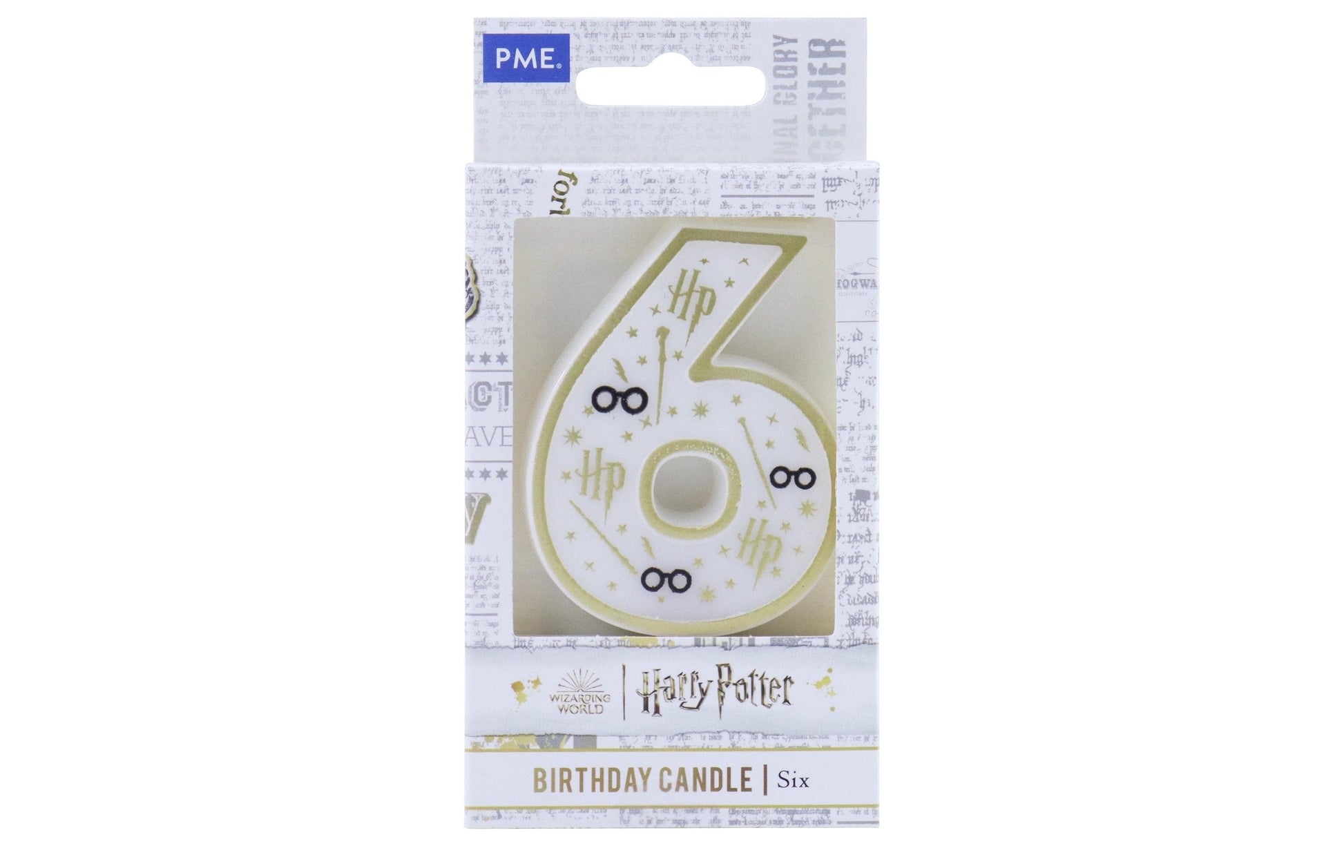 PME Harry Potter Geburtstagskerzen – Weiss – 53 × 70 mm – 1 Stk