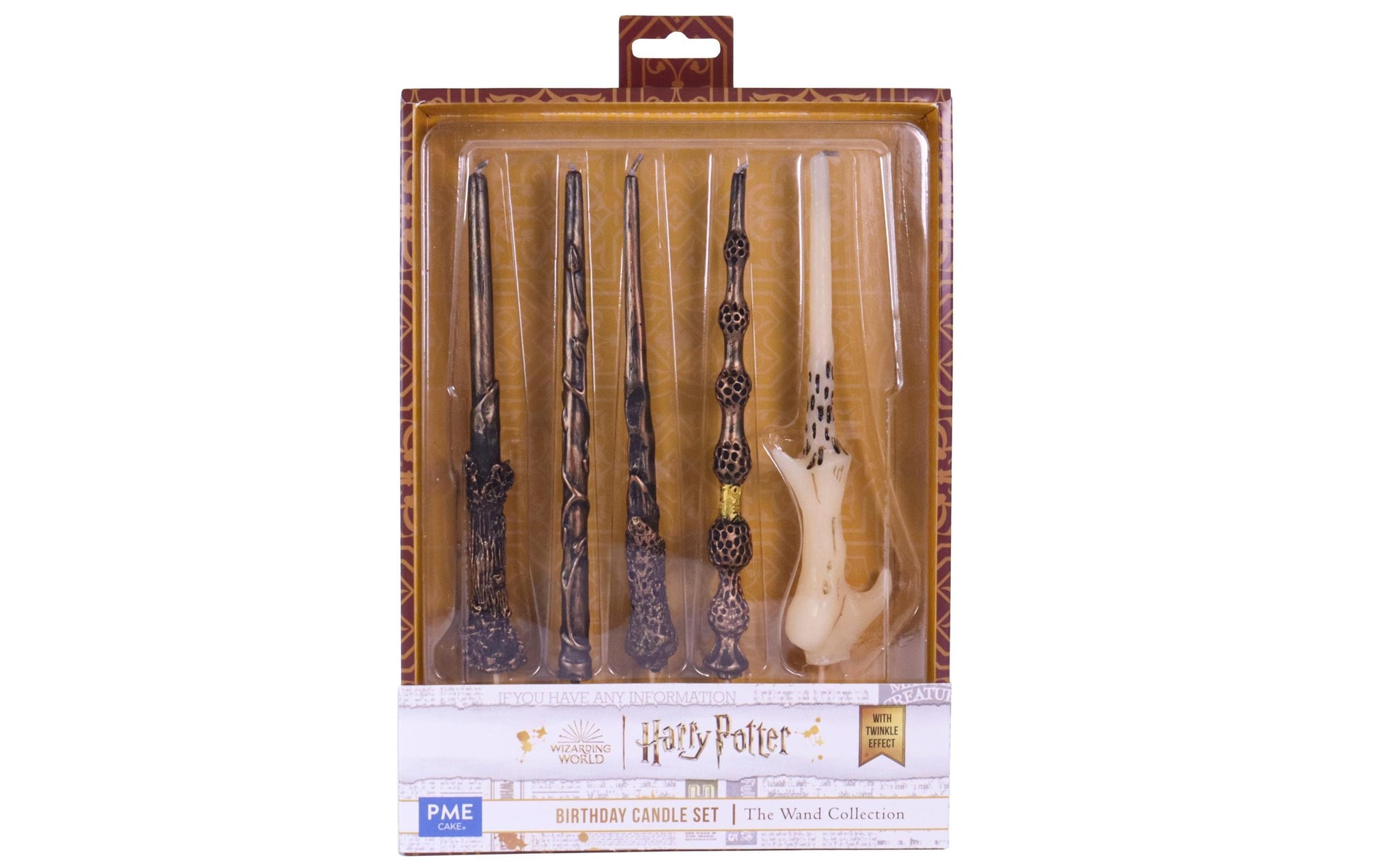 PME Geburtstagskerzen Harry Potter Zauberstäbe – Braun – 2 cm – 5 Stk