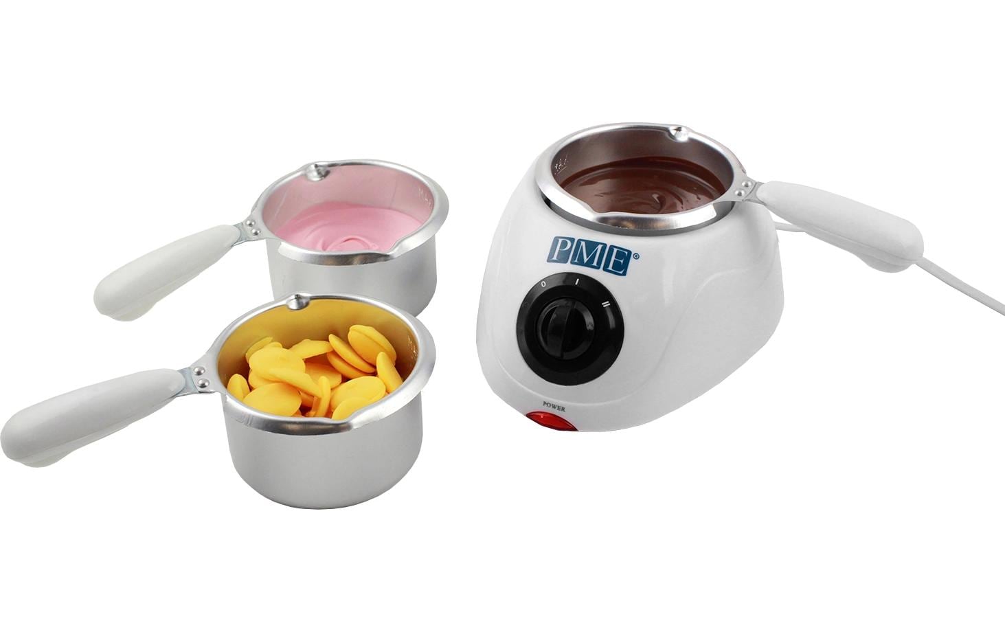PME Fondue-Set – Edelstahl, 1 Person, elektrisch – weiss
