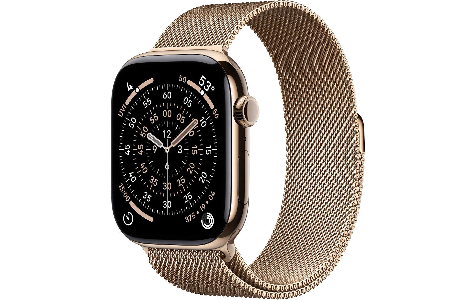 Apple Watch S11 – Smartwatch – 46 mm, LTE, OLED, 50 m, IP6X, Gold, Titan, Milanese Loop (M/L)