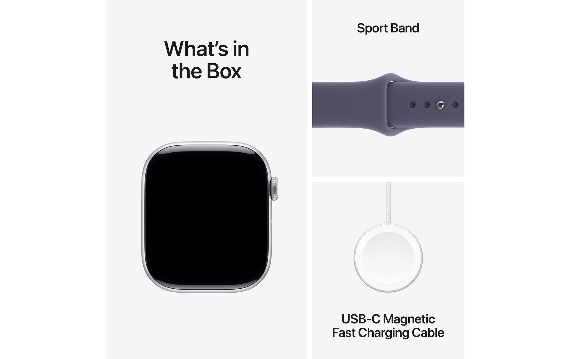 Apple Watch S11 – Smartwatch – 46 mm, GPS, OLED, 50 m, Silber, Purple Fog, M/L, Sportarmband