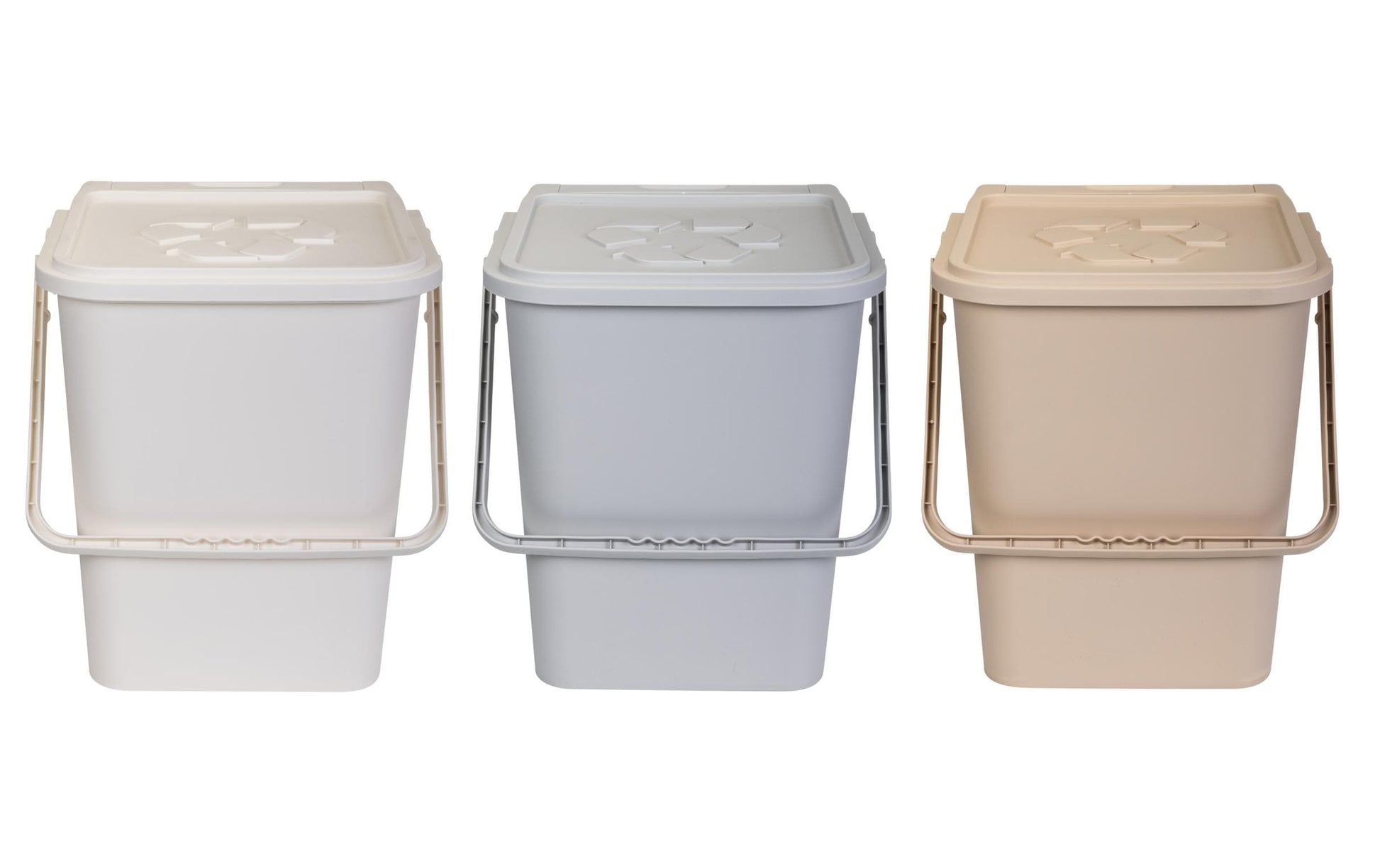 Cocon Recyclingbox – 3×45 l – Kunststoff (PP), rechteckig – Elfenbein – 3-fach