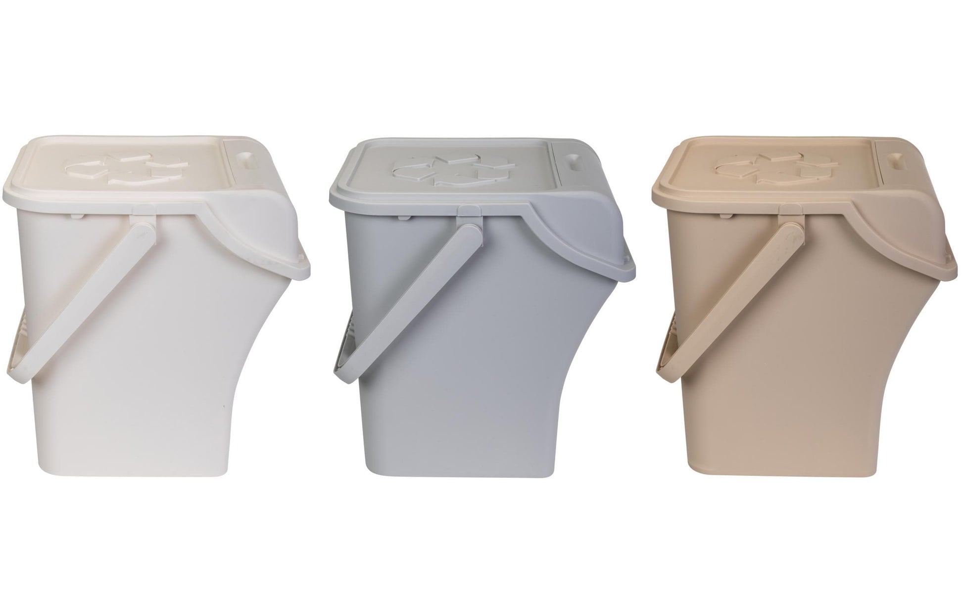 Cocon Recyclingbox – 3×45 l – Kunststoff (PP), rechteckig – Elfenbein – 3-fach