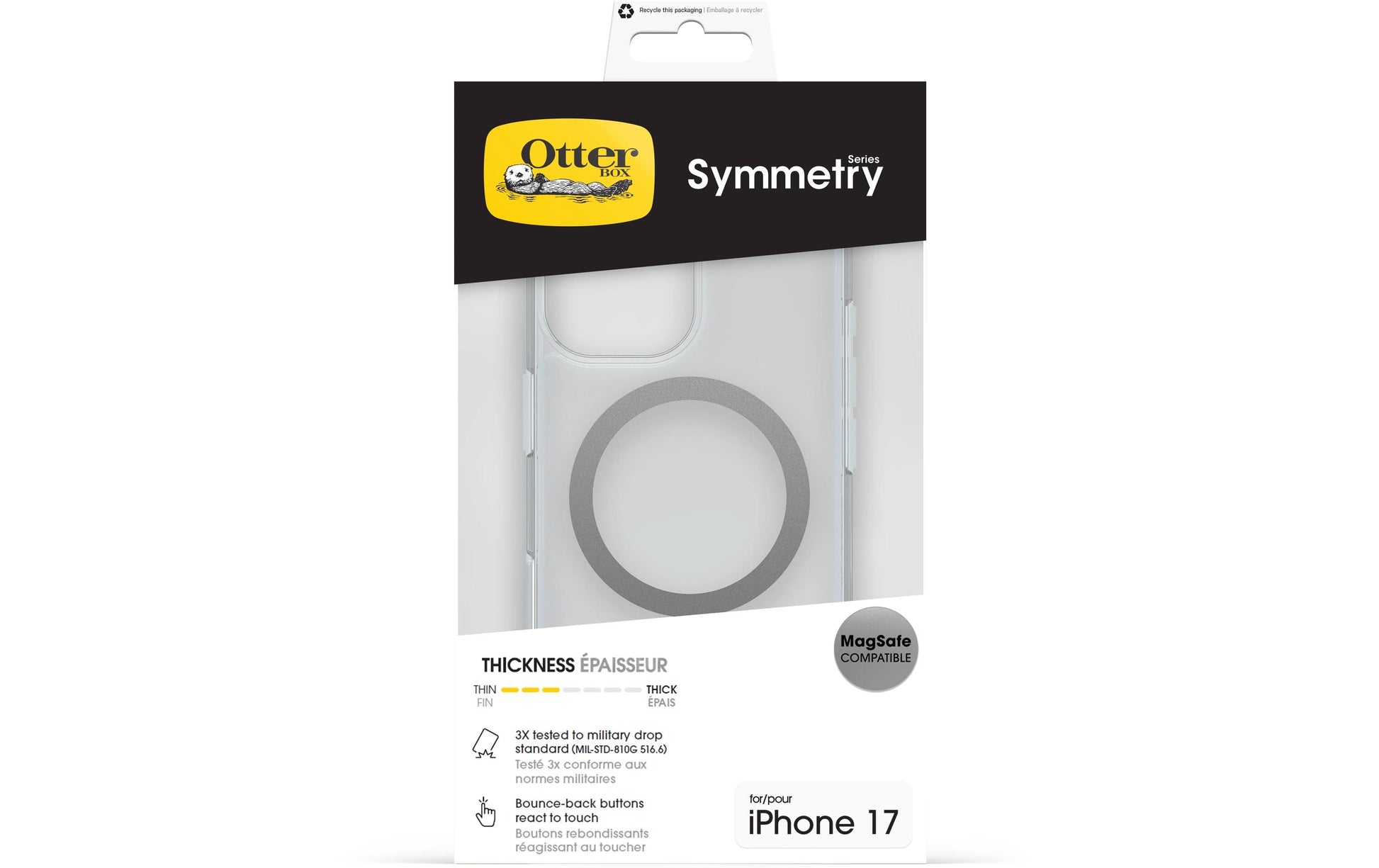 OtterBox Backcover Symmetry – für Apple iPhone 17 – transparent – PC – MagSafe-kompatibel