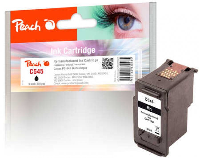 Peach PG-545 Schwarz Tintenpatrone (Kompatibel) – 270 Seiten – für Canon Pixma IP 2800/2850, MG 2500/3000