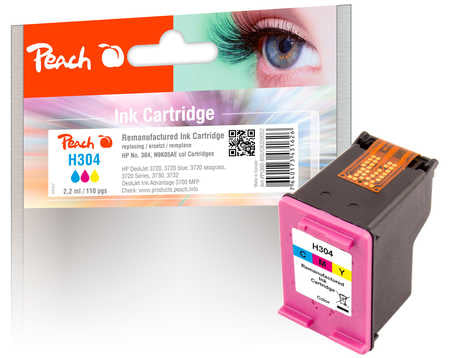 Peach 304 Dreifarbig Tintenpatrone (Kompatibel) – 110 Seiten – für HP DeskJet, Envy, Ink Advantage