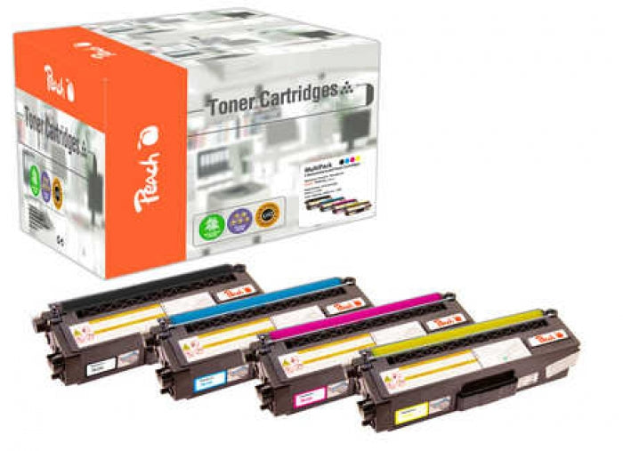 Peach TN-320 CMYK Toner – kompatibel – 4er-Pack – je 2'500/1'500 Seiten – für Brother DCP-9055/DCP-9270