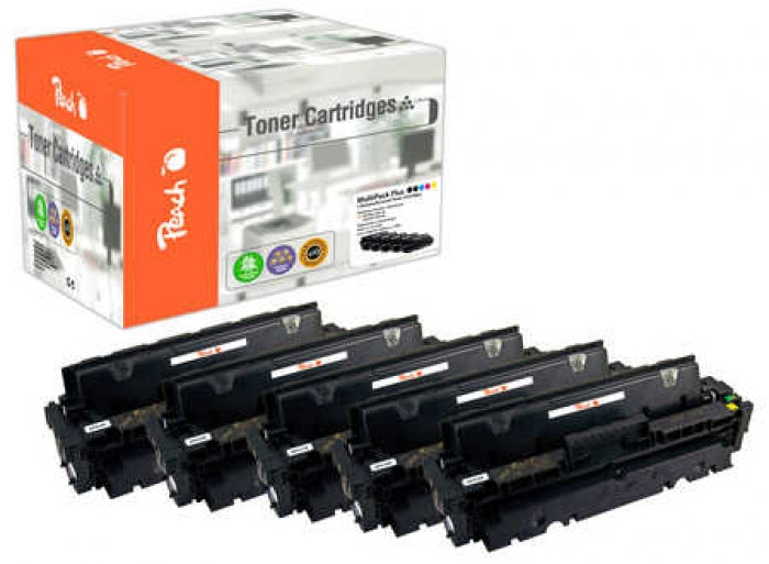 Peach Toner-Multipack HP 410X – BK/C/M/Y, 5000 Seiten – für HP LaserJet Pro M452/M452DN/MFP M477 und andere