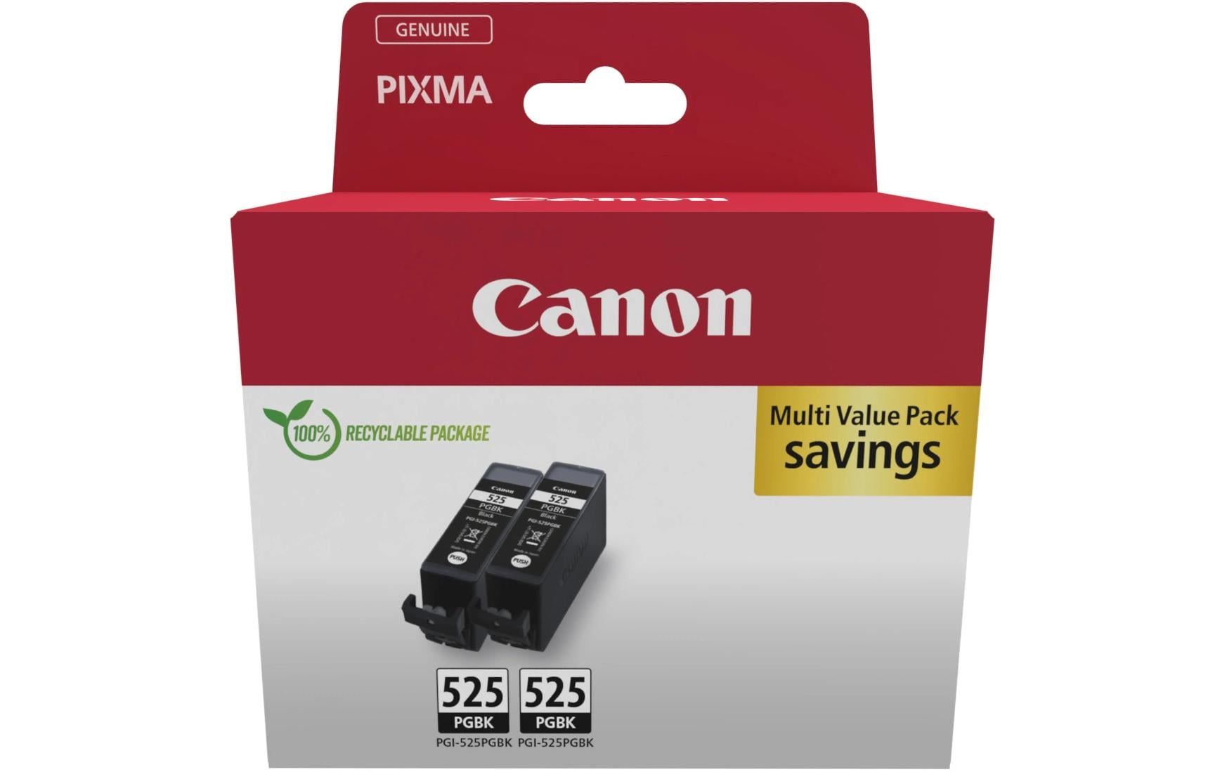 Canon PGI-525PGBK Tintenpatronen-Multipack, 2er-Set (Original) – für PIXMA MG5150/5250, MX715/885, iP4850/4950