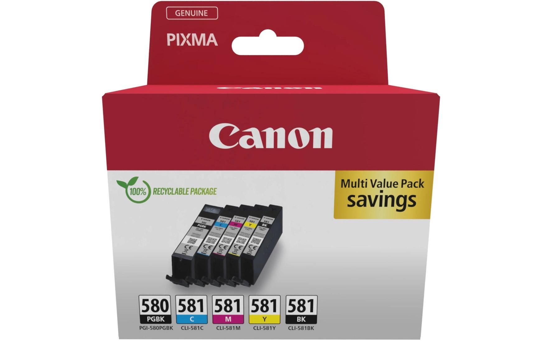 Canon Tintenpatronen-Multipack PGI-580/581, 5er-Pack – für Pixma