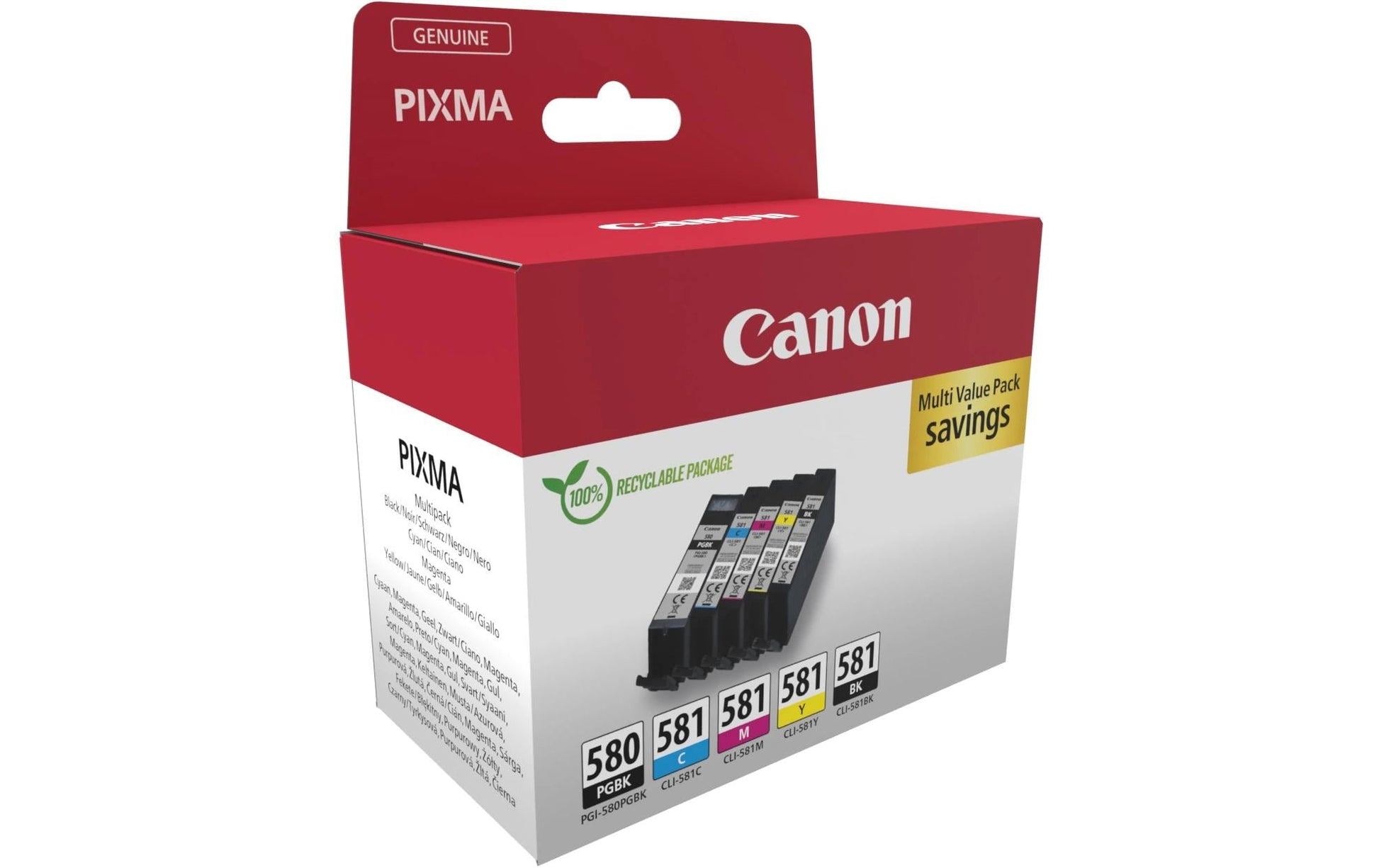 Canon Tintenpatronen-Multipack PGI-580/581, 5er-Pack – für Pixma