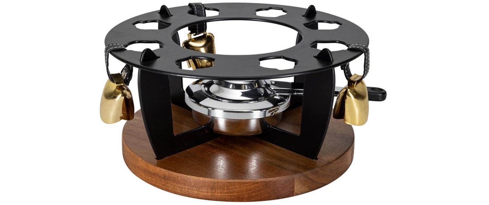 Nouvel Fondue-Set Rechaud Glöckli – Holz – Pastenbrenner – schwarz/braun