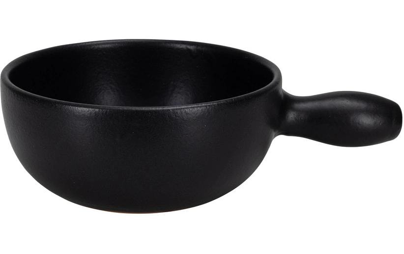 Nouvel Caquelon Nero 22 cm – für Käsefondue, Terracotta, ofenfest