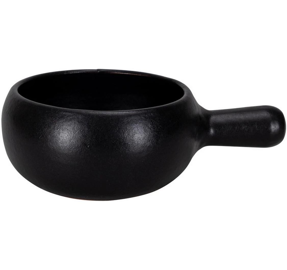 Nouvel Caquelon 22 cm – für Käsefondue, Terracotta, für Grill, schwarz