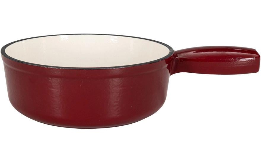 Nouvel Fonduepfanne 20 cm – für Fondue Bourguignonne, Gusseisen, für Induktion, Weiss