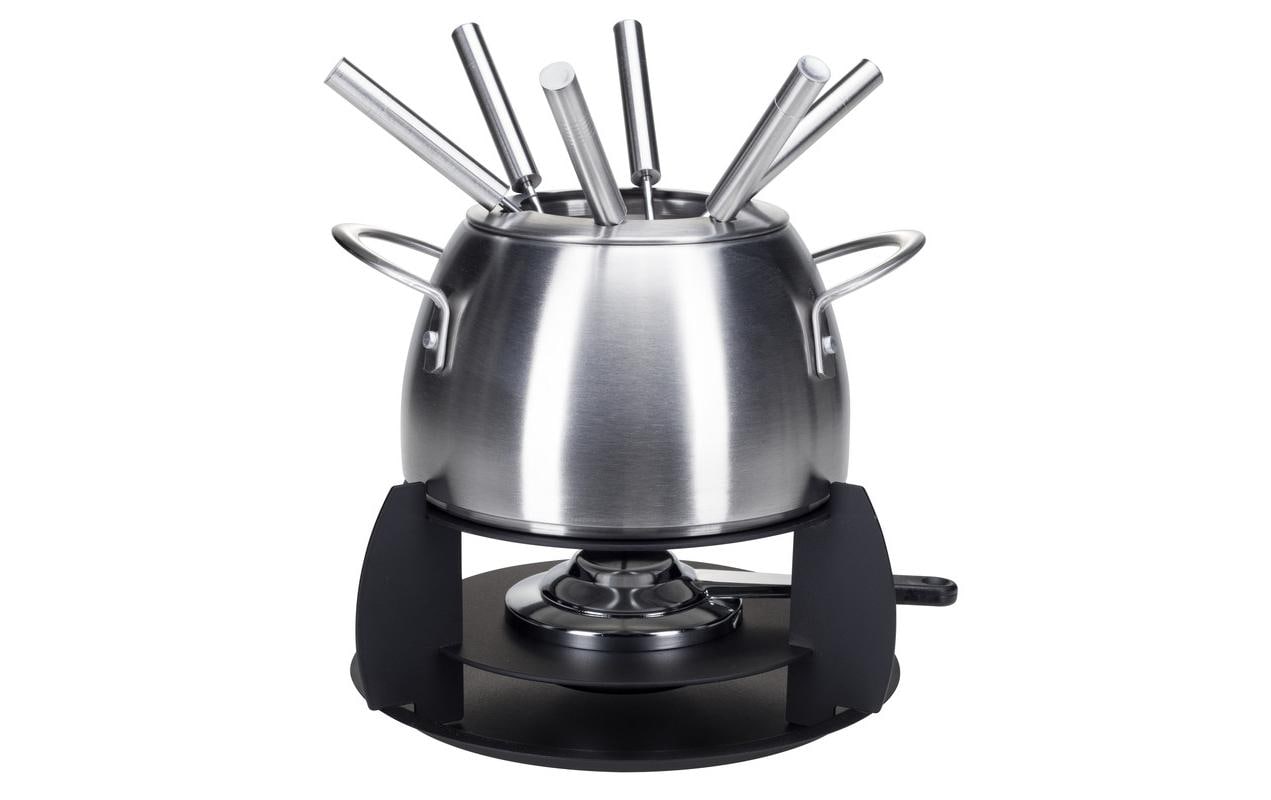 Nouvel Fondue Bourguignonne-Set 9-teilig, für 6 Personen – mit Pastenbrenner, Edelstahl, für Rechaud, schwarz