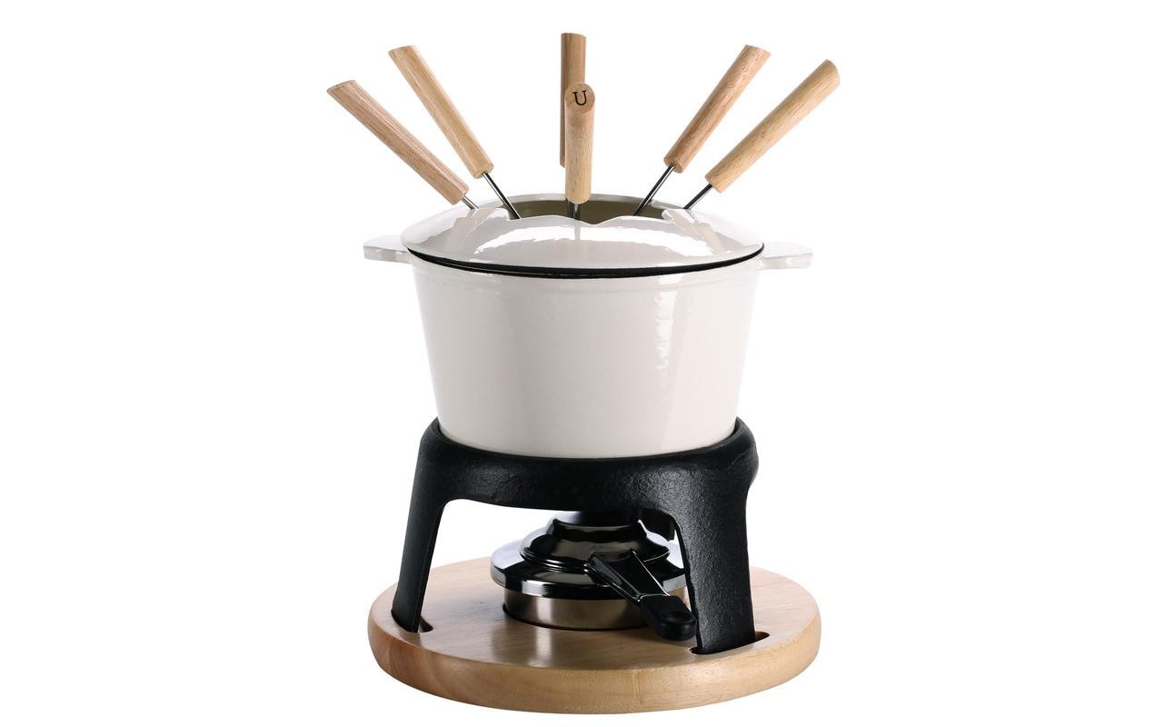 Nouvel Bourguignonne-Set Alpina 10-teilig, für 6 Personen – Gusseisen, für Gas, braun
