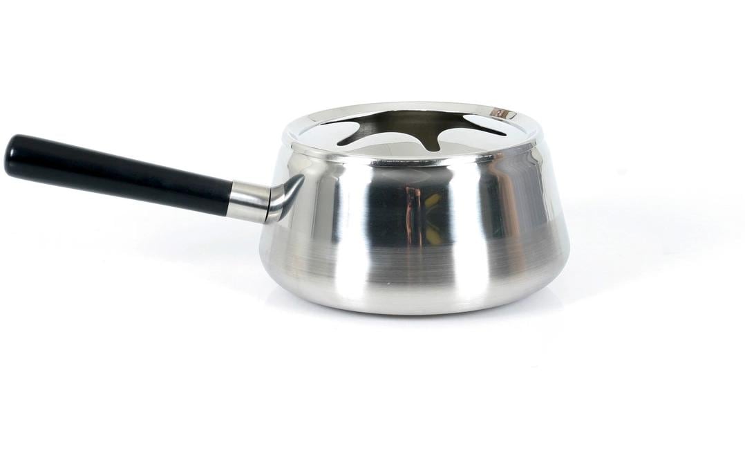 Nouvel Fonduepfanne Ø 14,5 cm – für Fondue Bourguignonne, Edelstahl, für Elektro, Schwarz