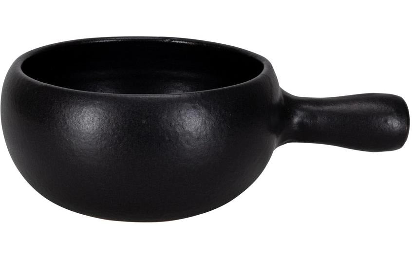 Nouvel Caquelon 22 cm – für Käsefondue, Terracotta, für Grill, schwarz