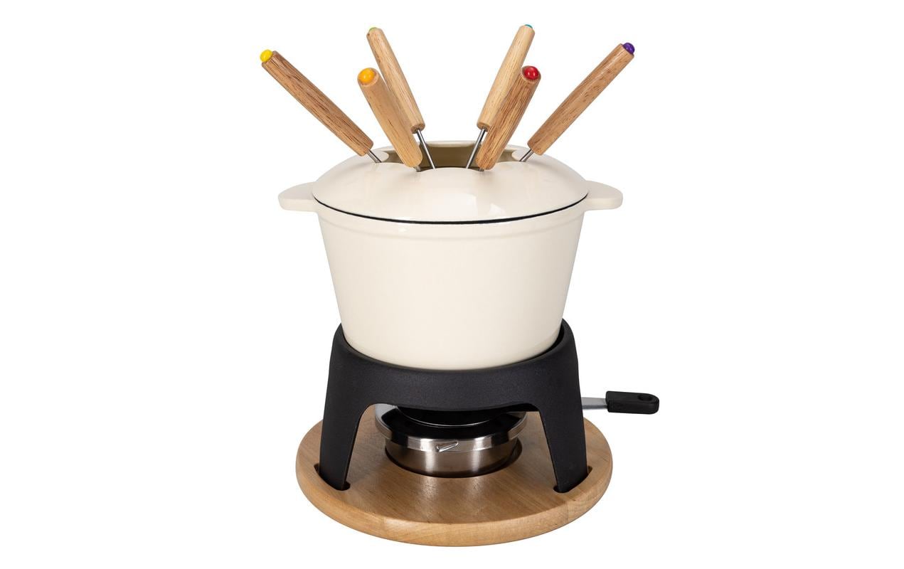Nouvel Bourguignonne-Set Alpina 10-teilig, für 6 Personen – Gusseisen, für Gas, braun