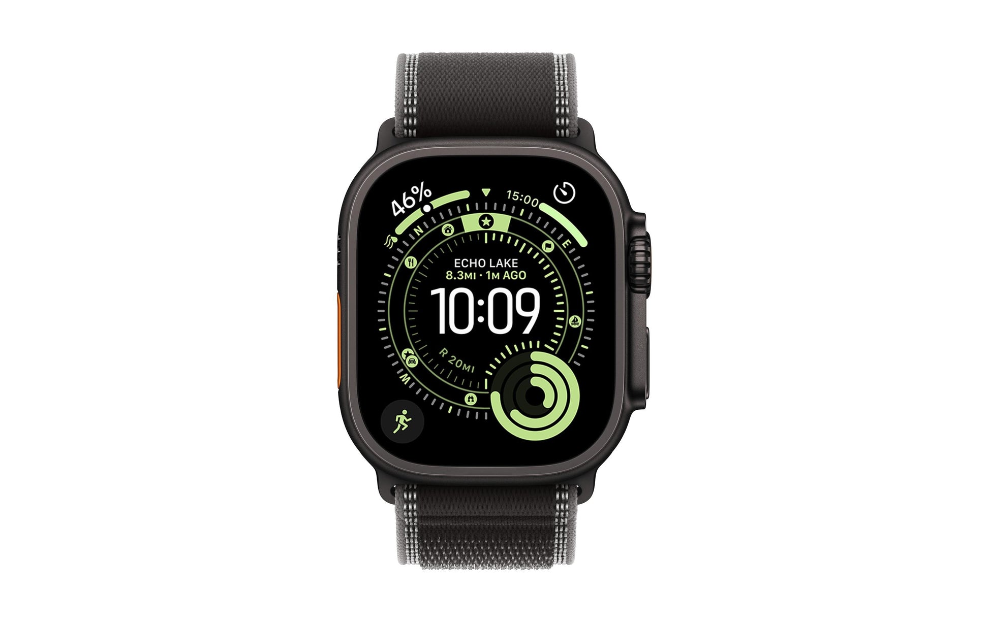 Apple Trail Loop Black Titanium Finish – Armband – für Apple Watch 49 mm, Schwarz, M/L, Nylon