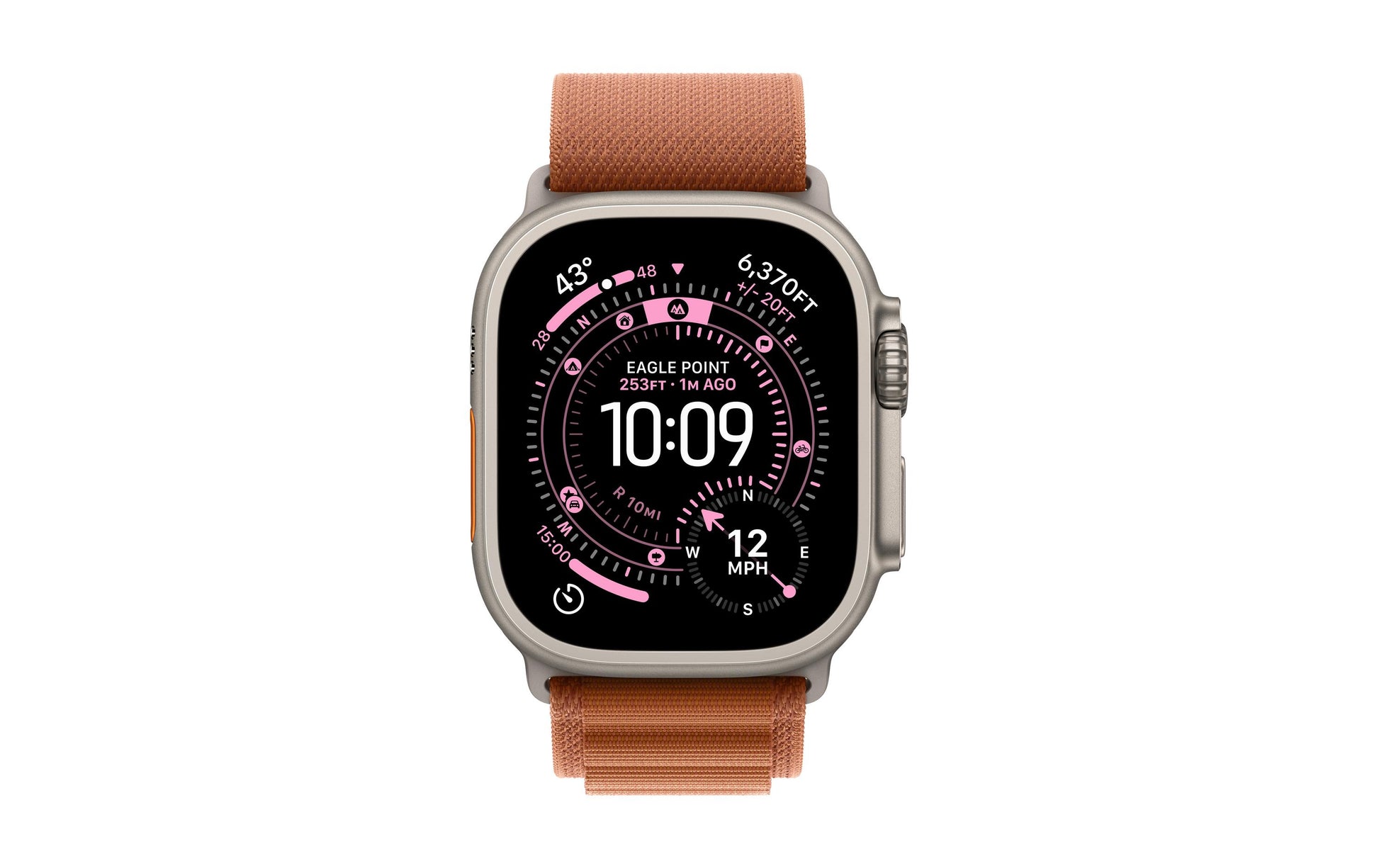 Apple Alpine Loop Natural Titanium Finish – Armband – für Apple Watch 49 mm, Terrakotta, Grösse S, Titan