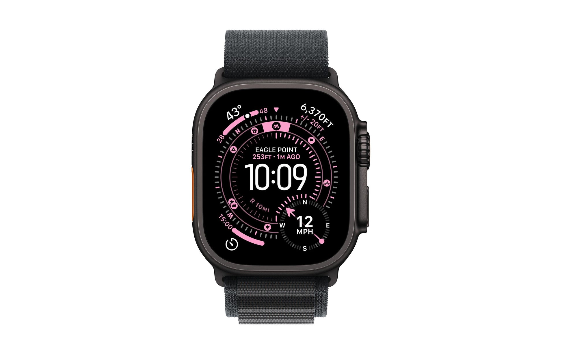 Apple Alpine Loop – Armband – für Apple Watch 49 mm, Schwarz, Grösse L, Recyceltes Polyester