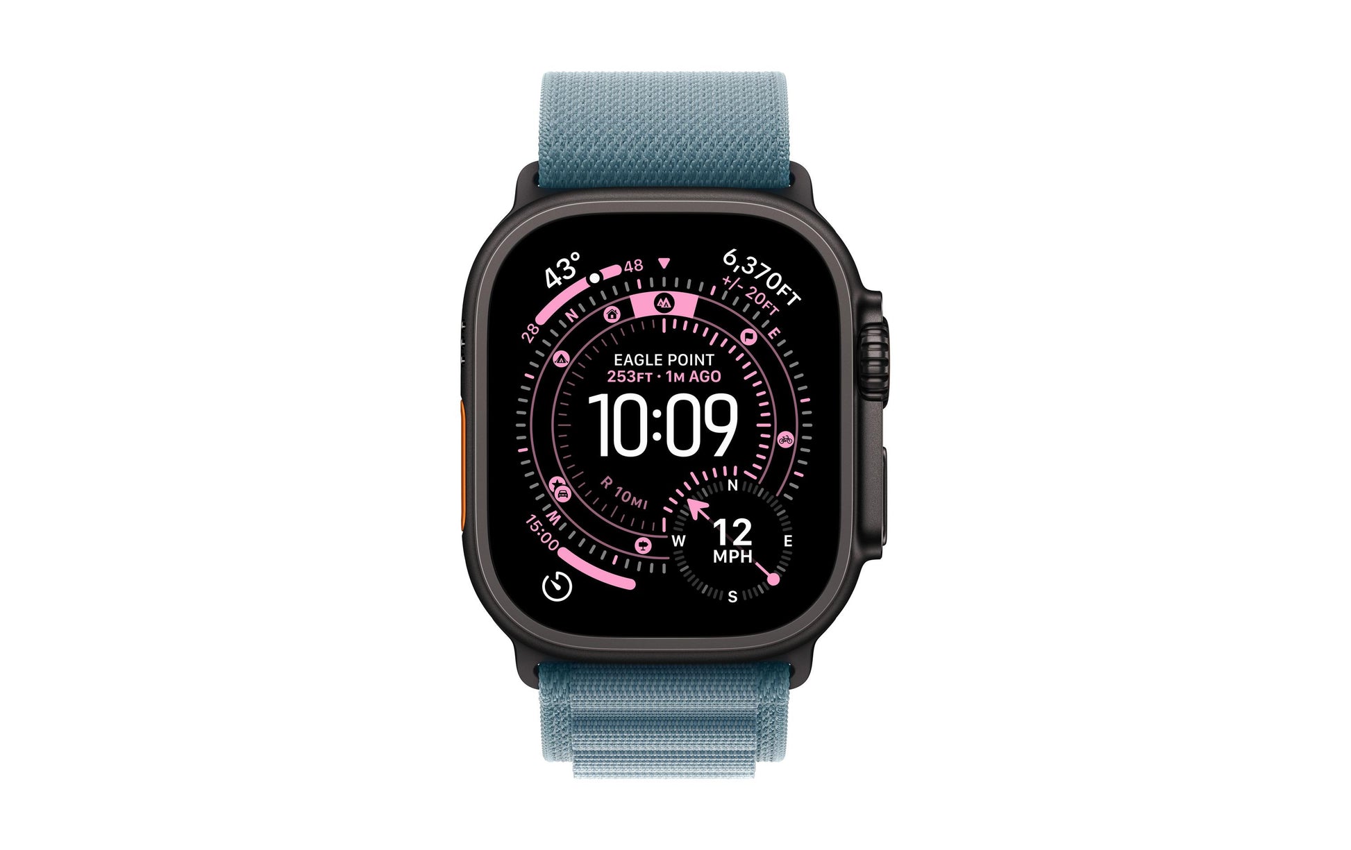Apple Alpine Loop – Armband – für Apple Watch 49 mm, Hellblau, Grösse L, Spandex