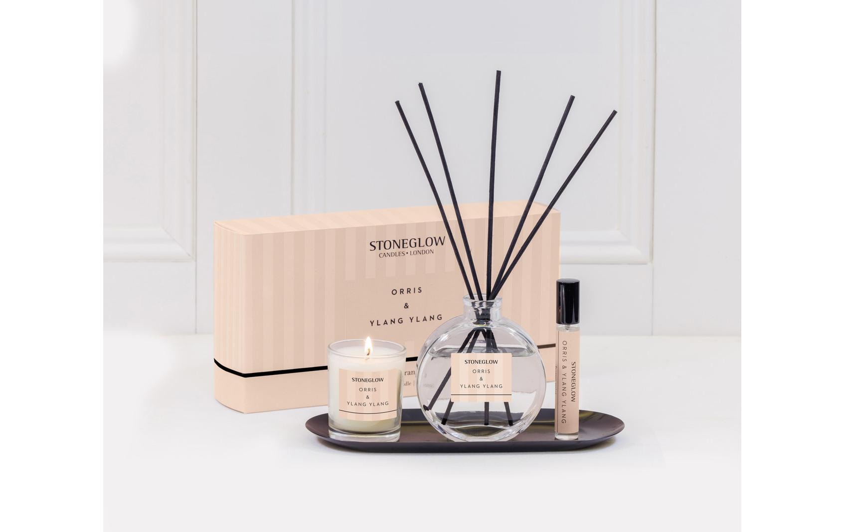 Stoneglow Geschenkset Orris & Ylang Ylang – 3-teilig – Raumduft 120 ml