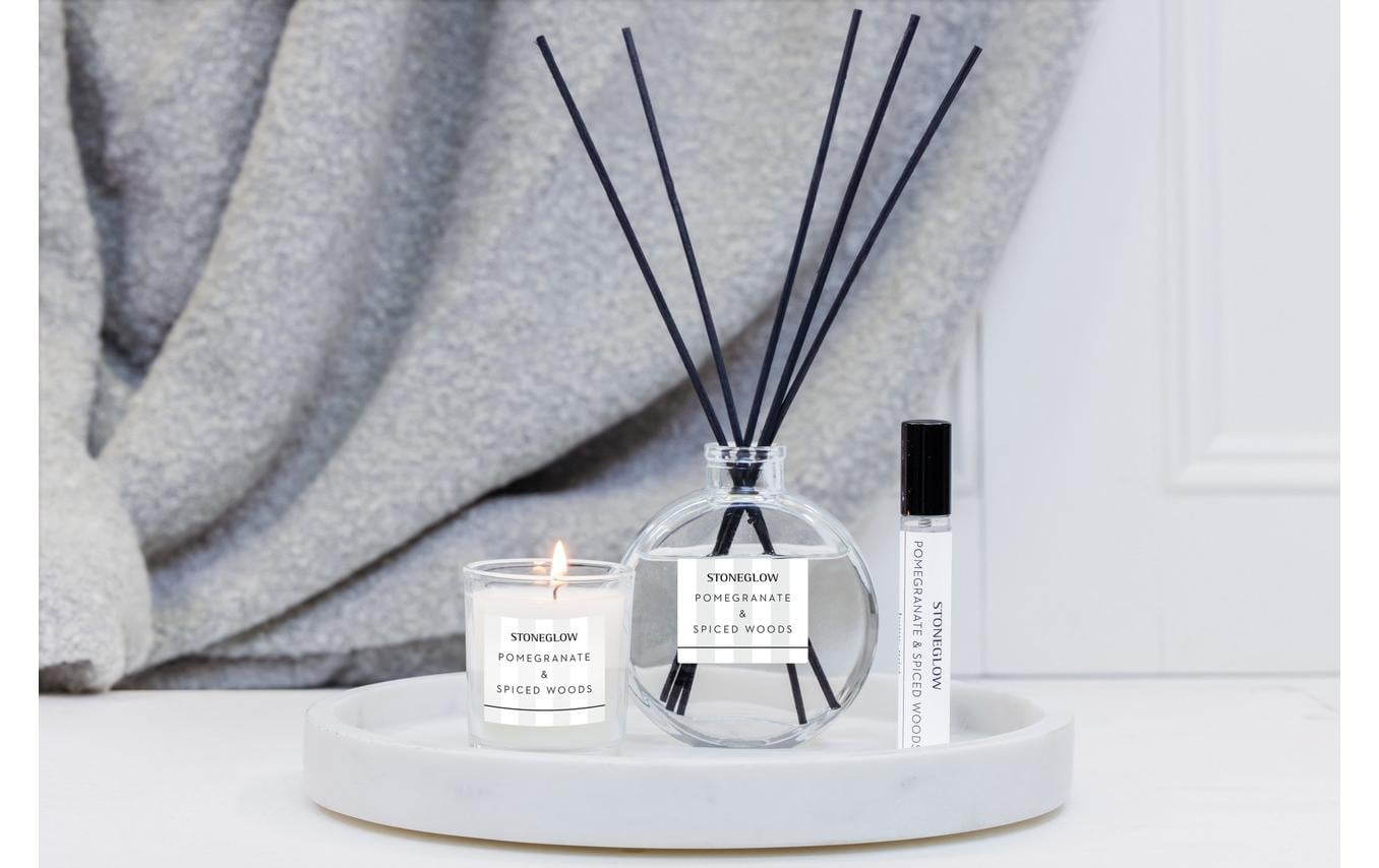Stoneglow Geschenkset Granatapfel & Würziger Patchouli – 3-teilig – Raumduft 120 ml