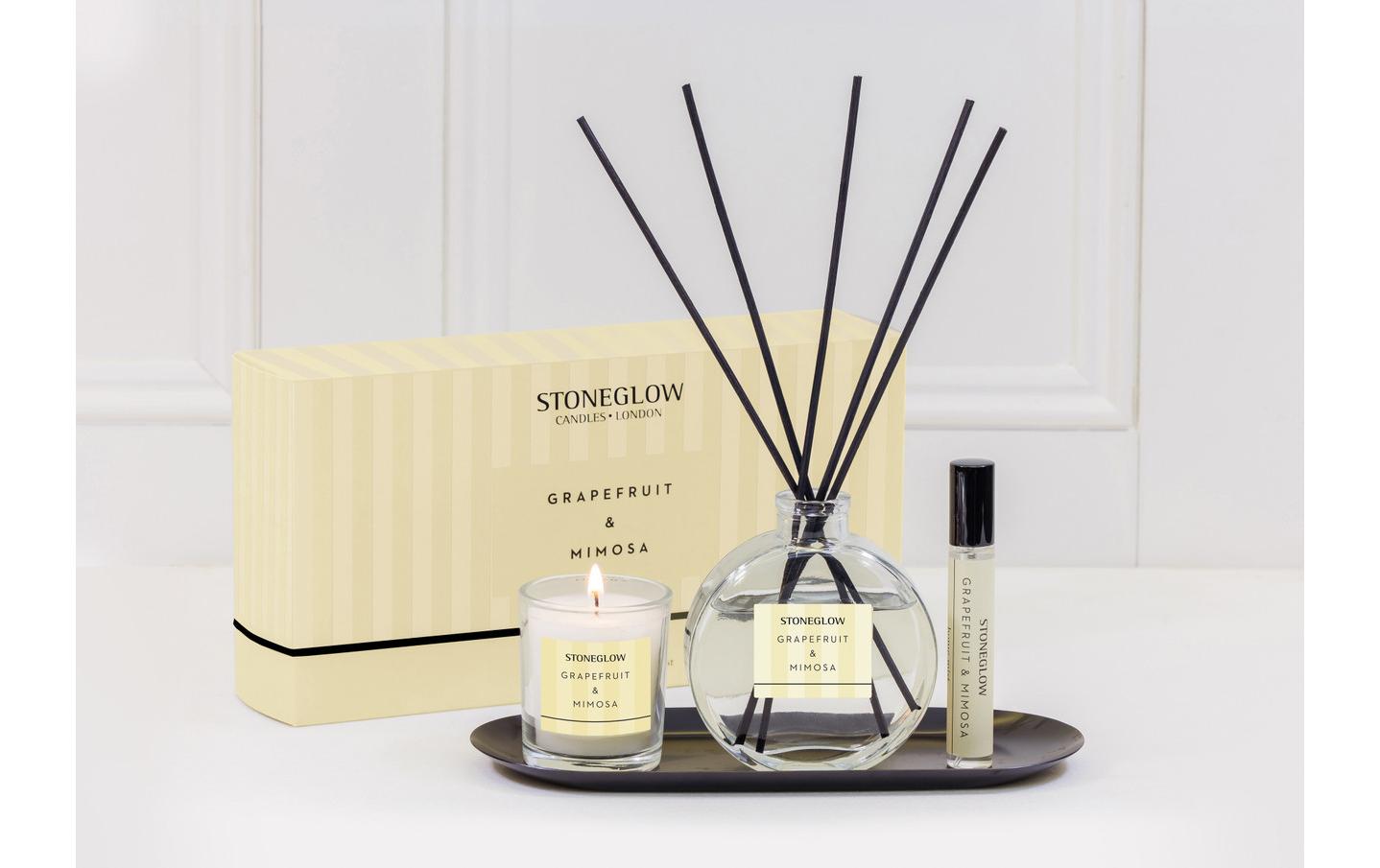 Stoneglow Geschenkset Grapefruit – 3-teilig – Raumduft 120 ml