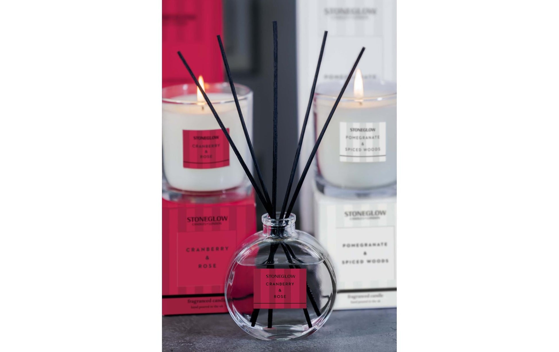 Stoneglow Duftstäbchen Cranberry & Rose, Rot – 120 ml