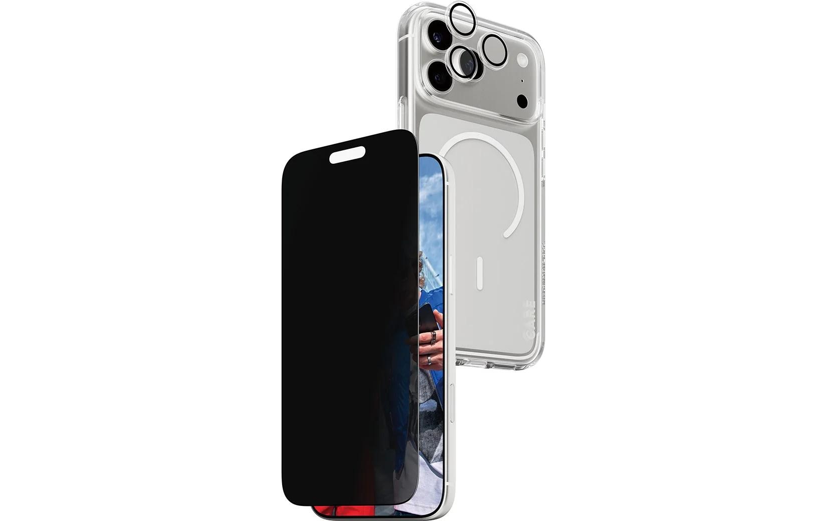PanzerGlass Schutz-Set 3-in-1 Privacy-Filter – für Apple iPhone 17 Pro Max – Kratzresistent, Hartglas