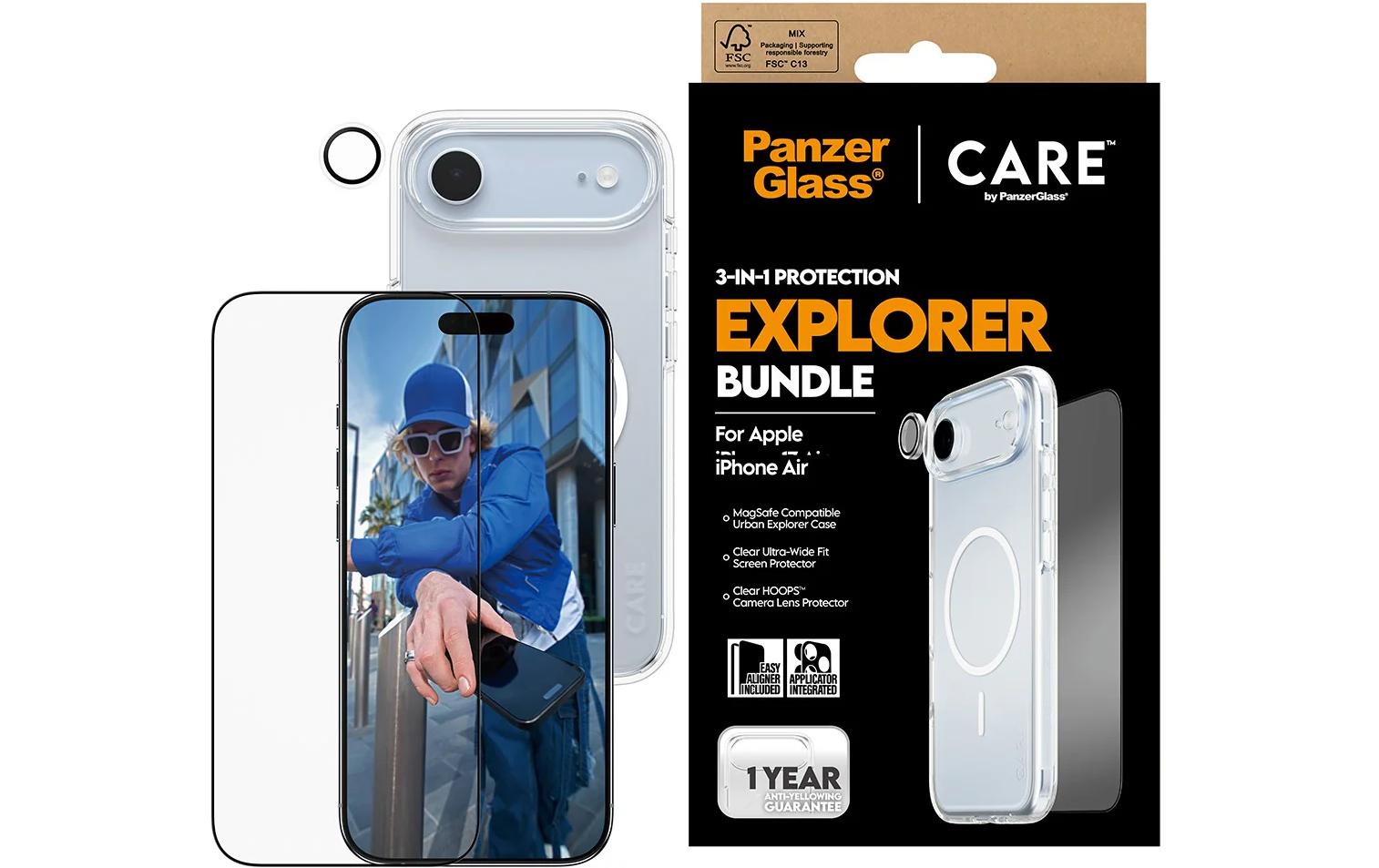 PanzerGlass Bildschirmschutzfolie – für Apple iPhone Air – Transparent – Gehärtetes Glas