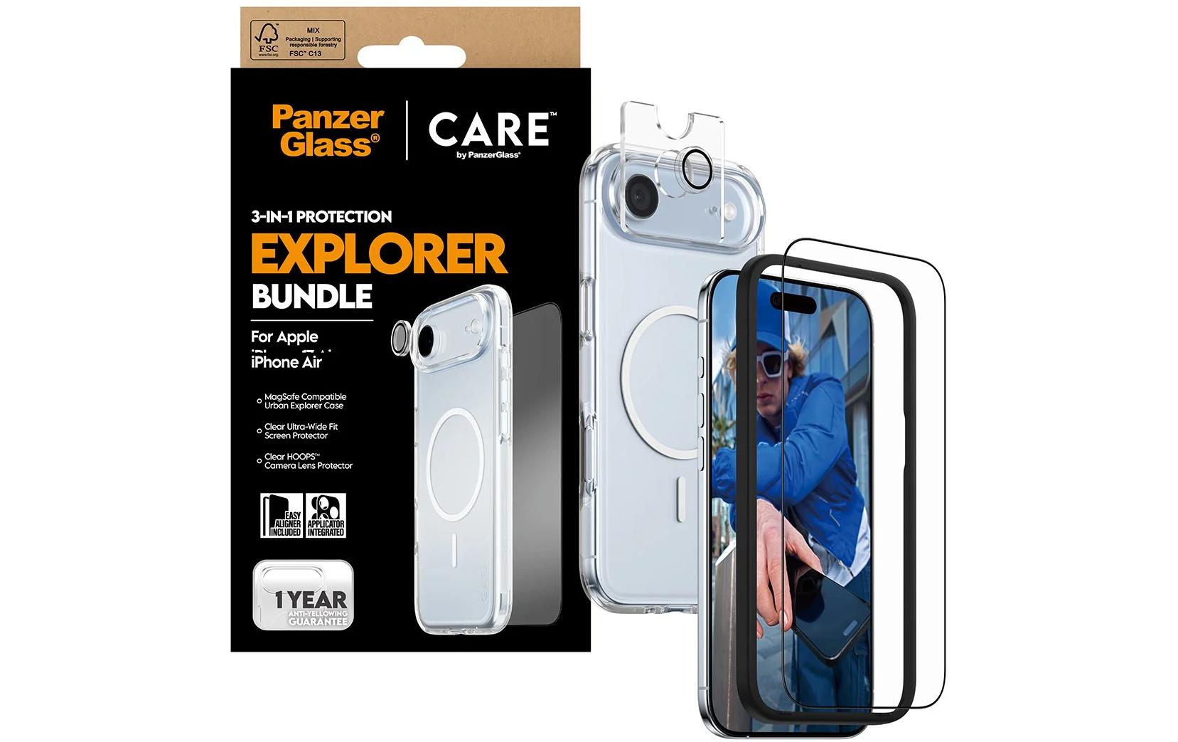 PanzerGlass Bildschirmschutzfolie – für Apple iPhone Air – Transparent – Gehärtetes Glas