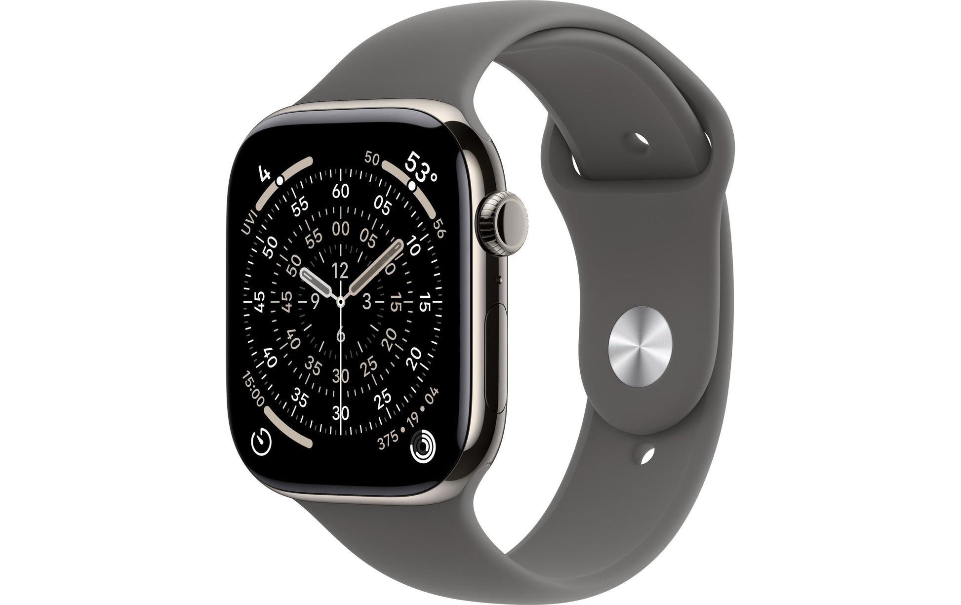 Apple Watch S11 – Smartwatch – 46 mm, LTE, OLED, 50 m, Stone Grey, S/M, Sportarmband