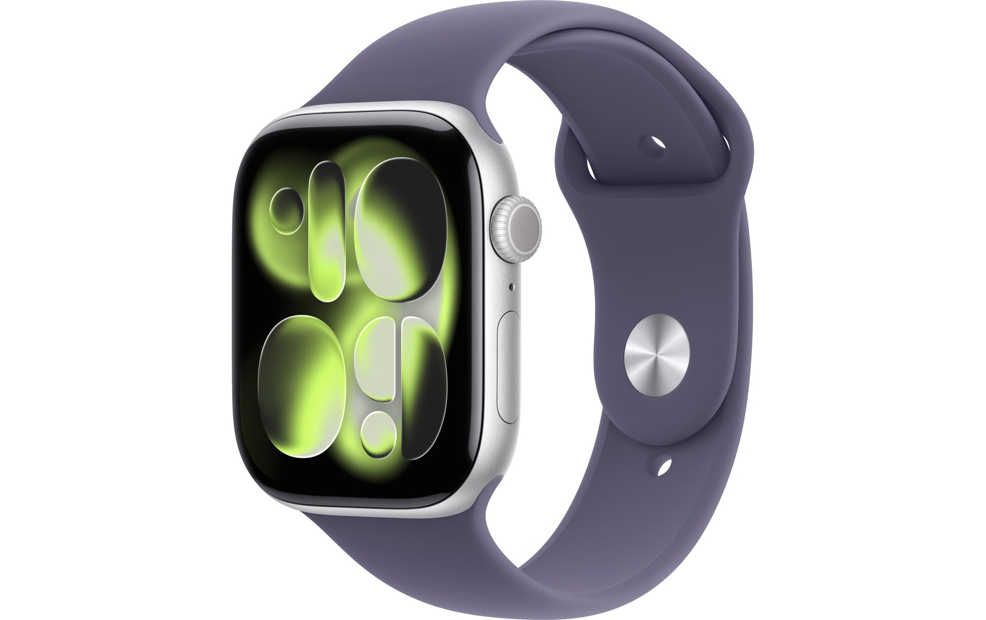 Apple Watch S11 – Smartwatch – 46 mm, LTE, OLED, 50 m, Silber, Purple Fog Sportarmband, M/L