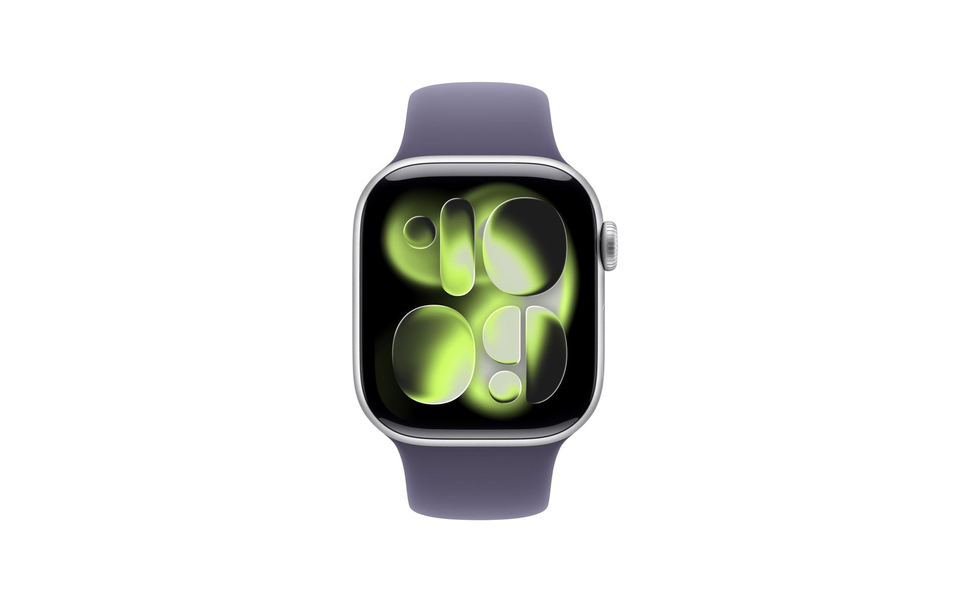 Apple Watch S11 – Smartwatch – 42 mm, GPS, OLED, 50 m, Silber, Purple Fog Sportarmband (S/M)