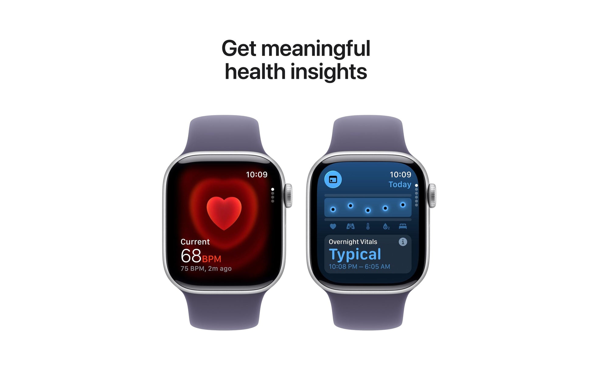 Apple Watch S11 – Smartwatch – 42 mm, GPS, OLED, 50 m, Silber, Purple Fog Sportarmband (S/M)