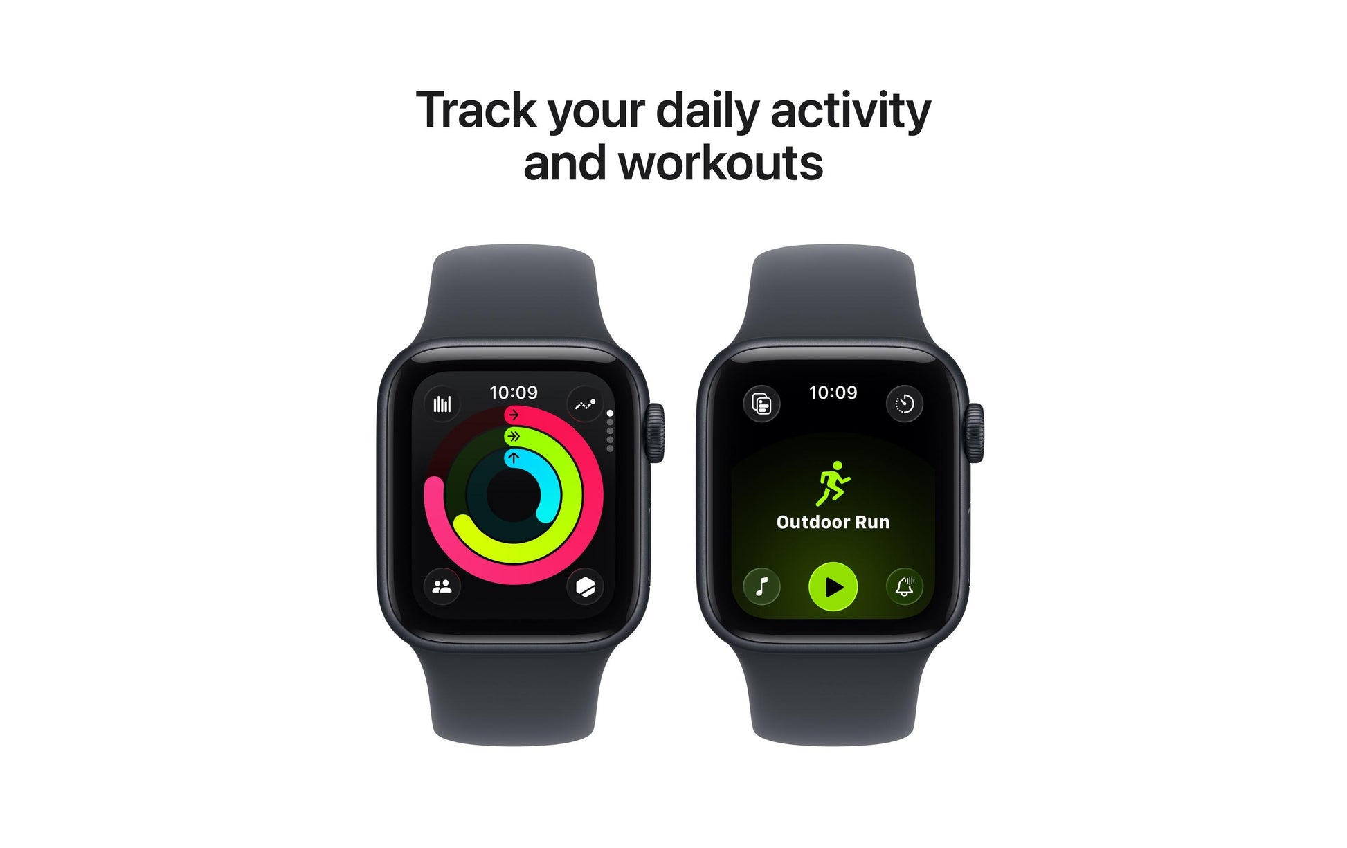 Apple Watch SE 2025 – Smartwatch – 40 mm, GPS, OLED, Ion-X Glas, 50 m, Mitternacht, Bandgrösse M/L