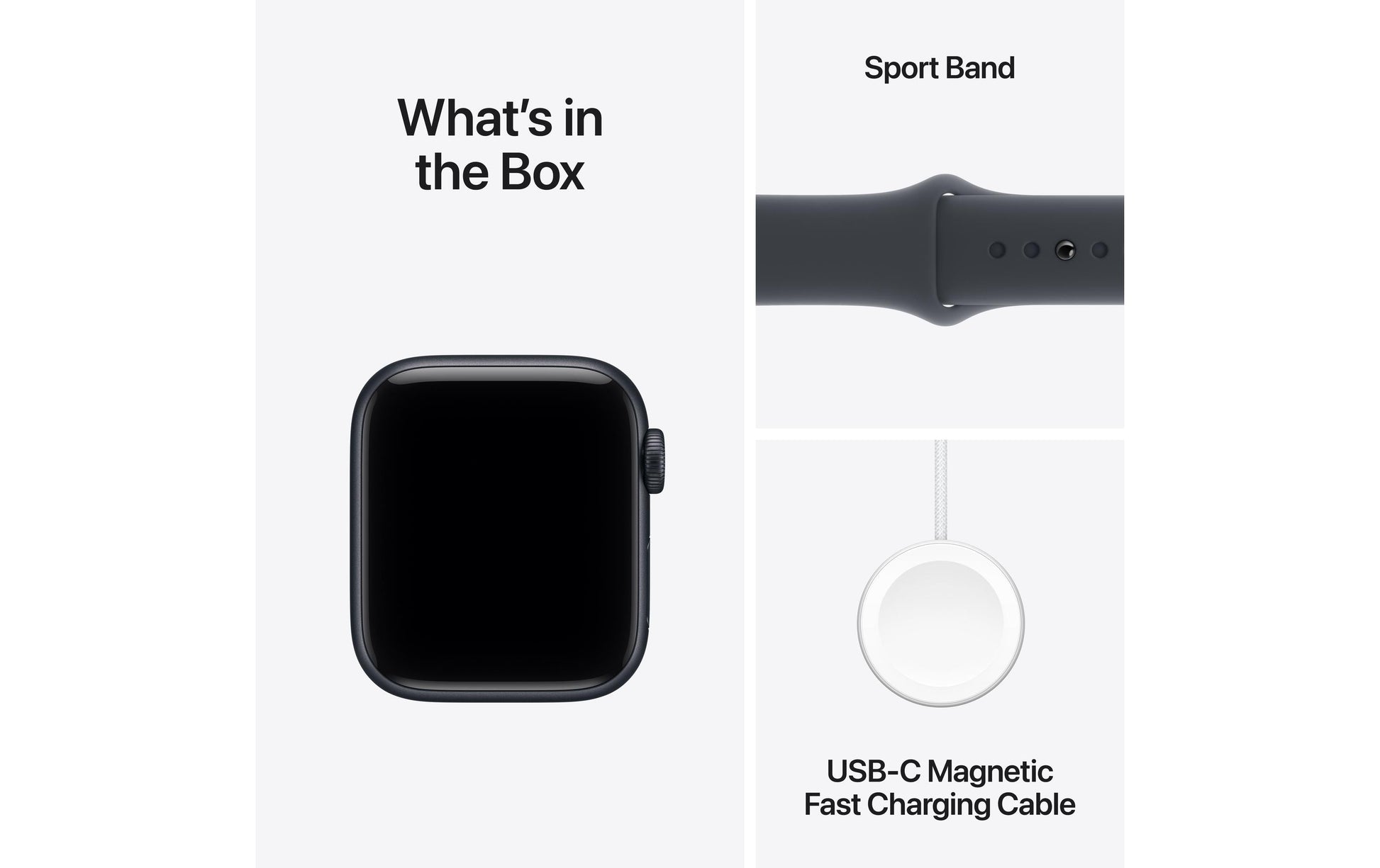 Apple Watch SE 2025 – Smartwatch – 40 mm, GPS, OLED, Ion-X Glas, 50 m, Mitternacht, Bandgrösse M/L