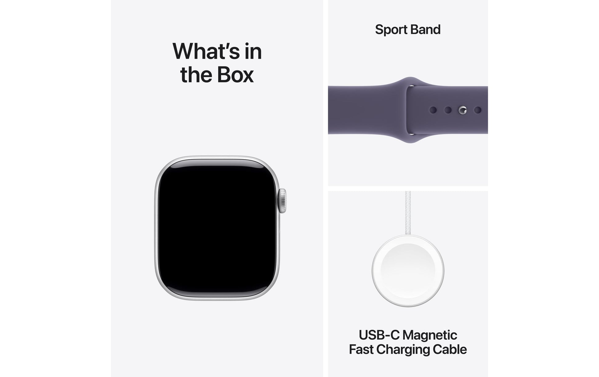 Apple Watch S11 (Cellular) – Smartwatch – 42 mm, LTE, OLED, 50 m, Silber, Purple Fog Sportband (M/L)