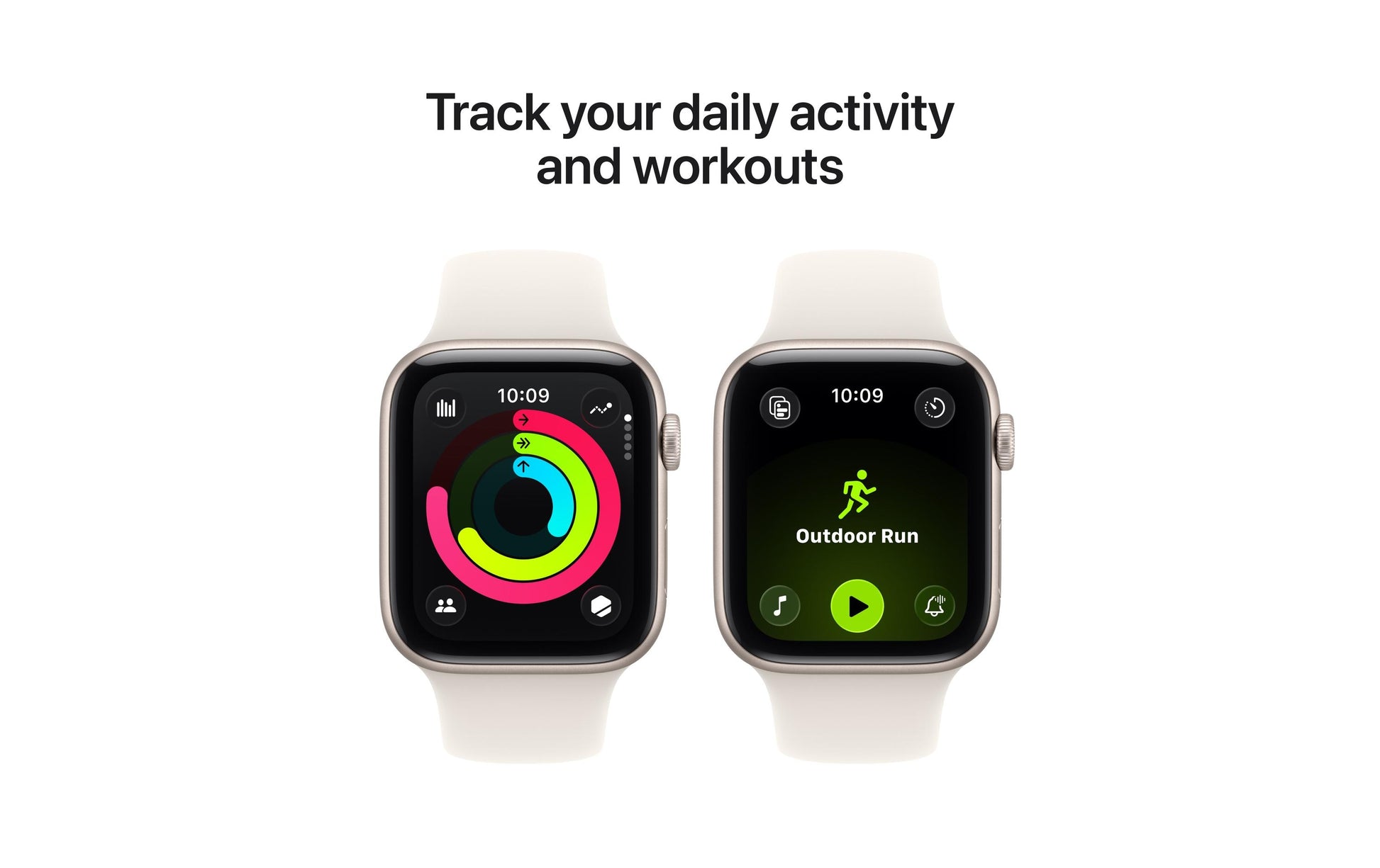 Apple Watch SE (2025) – Smartwatch – 44 mm, GPS, OLED, Ion-X Glas, 50 m, Starlight, Aluminium, Bandgrösse S/M