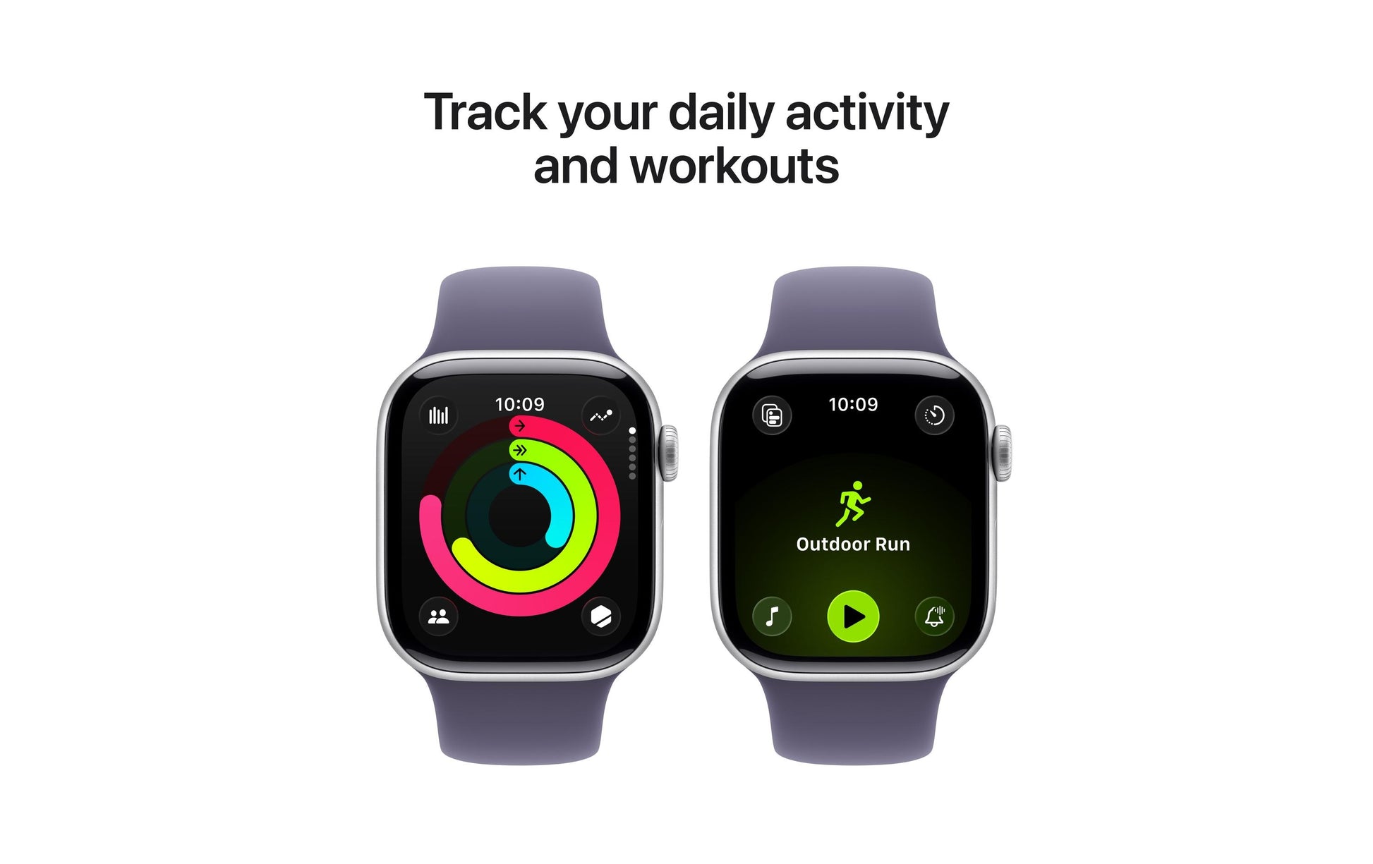 Apple Watch S11 (Cellular) – Smartwatch – 42 mm, LTE, OLED, 50 m, Silber, Purple Fog Sportband (M/L)