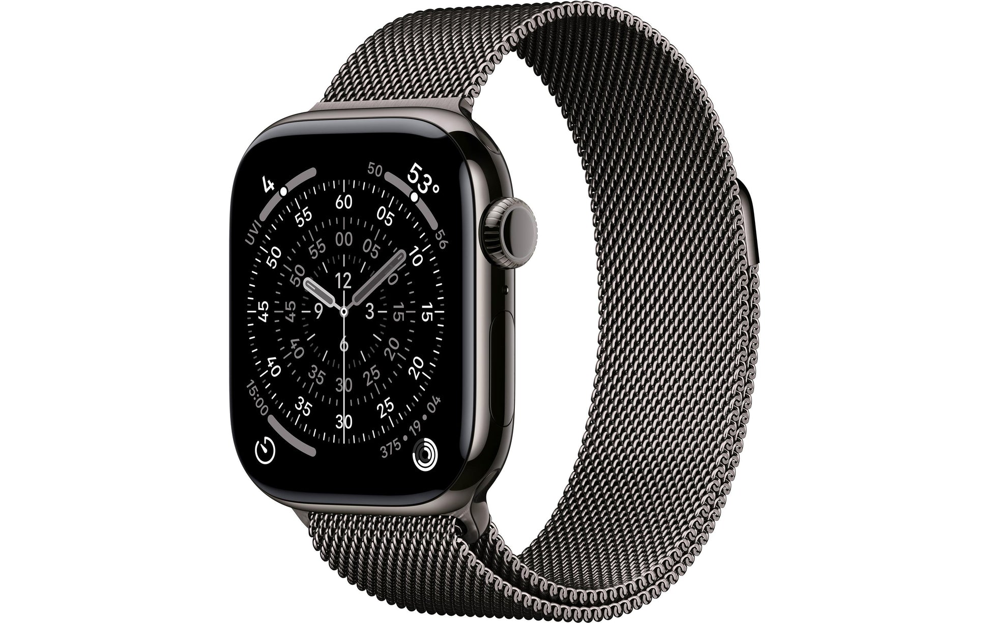 Apple Watch S11 – Smartwatch – 42 mm, LTE, OLED, 50 m, IP6X, Slate Titanium, Bandgrösse S/M, Milanese Loop