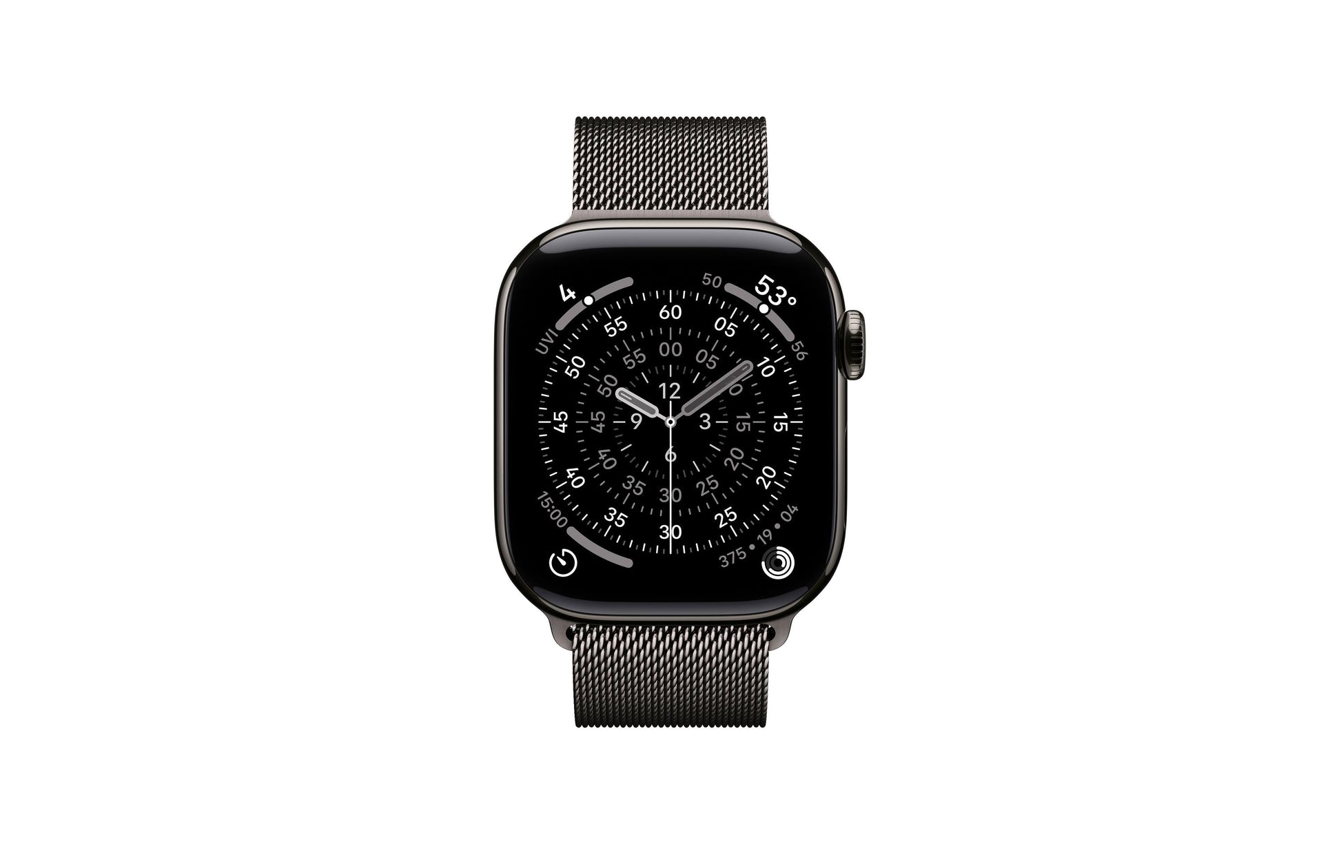 Apple Watch S11 – Smartwatch – 42 mm, LTE, OLED, 50 m, IP6X, Slate Titanium, Bandgrösse S/M, Milanese Loop