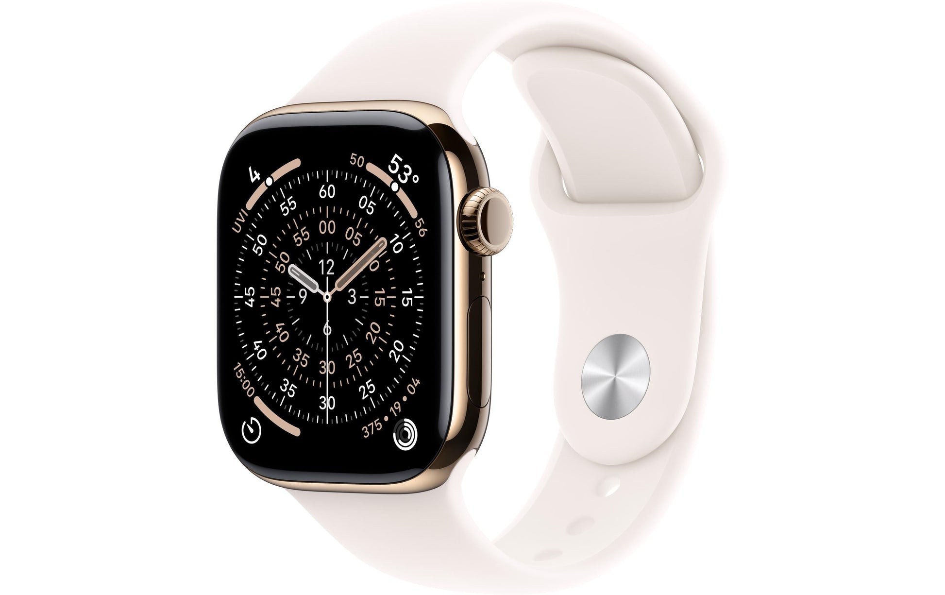 Apple Watch S11 – Smartwatch – 42 mm, LTE, OLED, 50 m, Gold Titan, Light Blush, M/L, Sportarmband