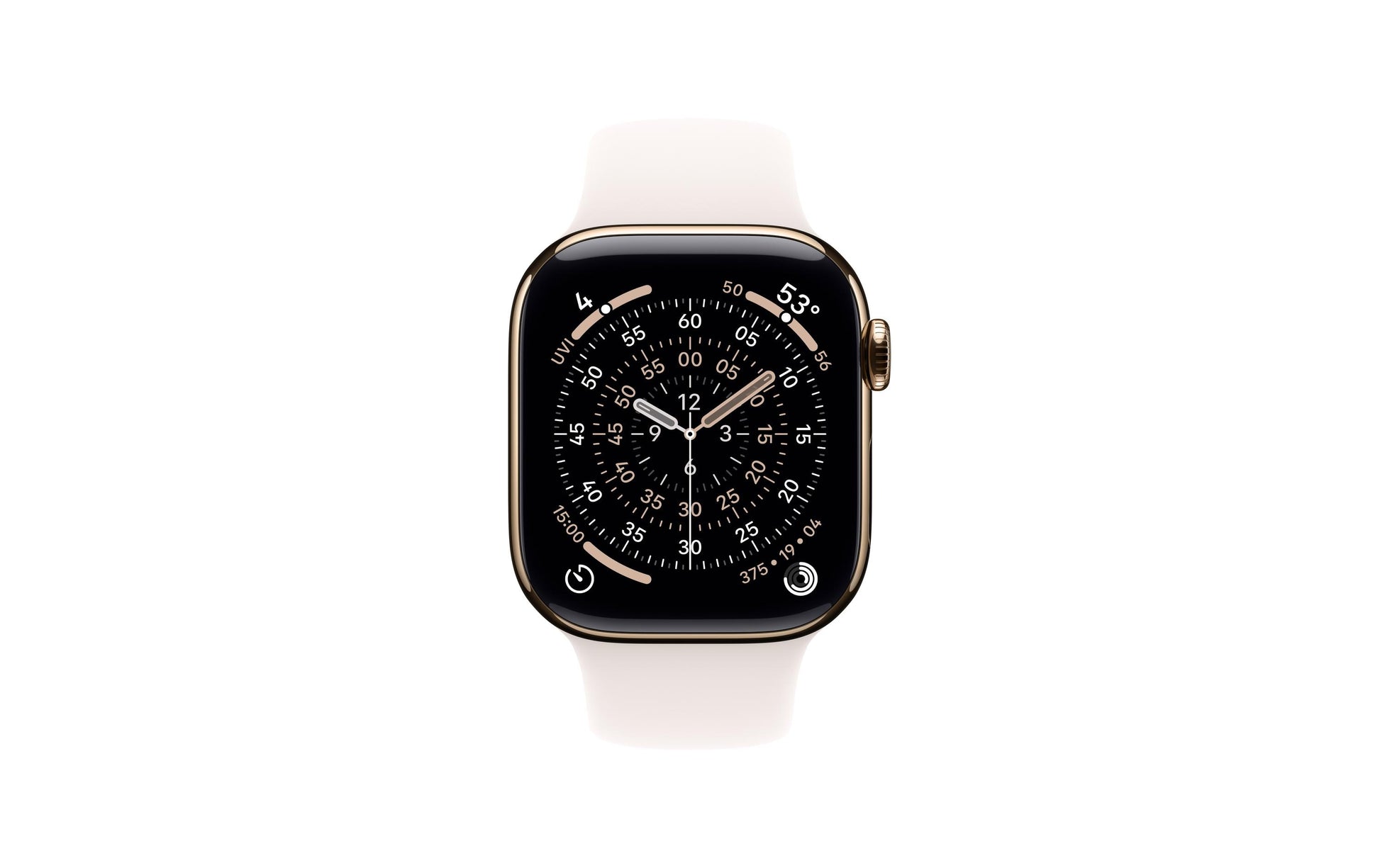 Apple Watch S11 – Smartwatch – 42 mm, LTE, OLED, 50 m, Gold Titan, Light Blush, M/L, Sportarmband