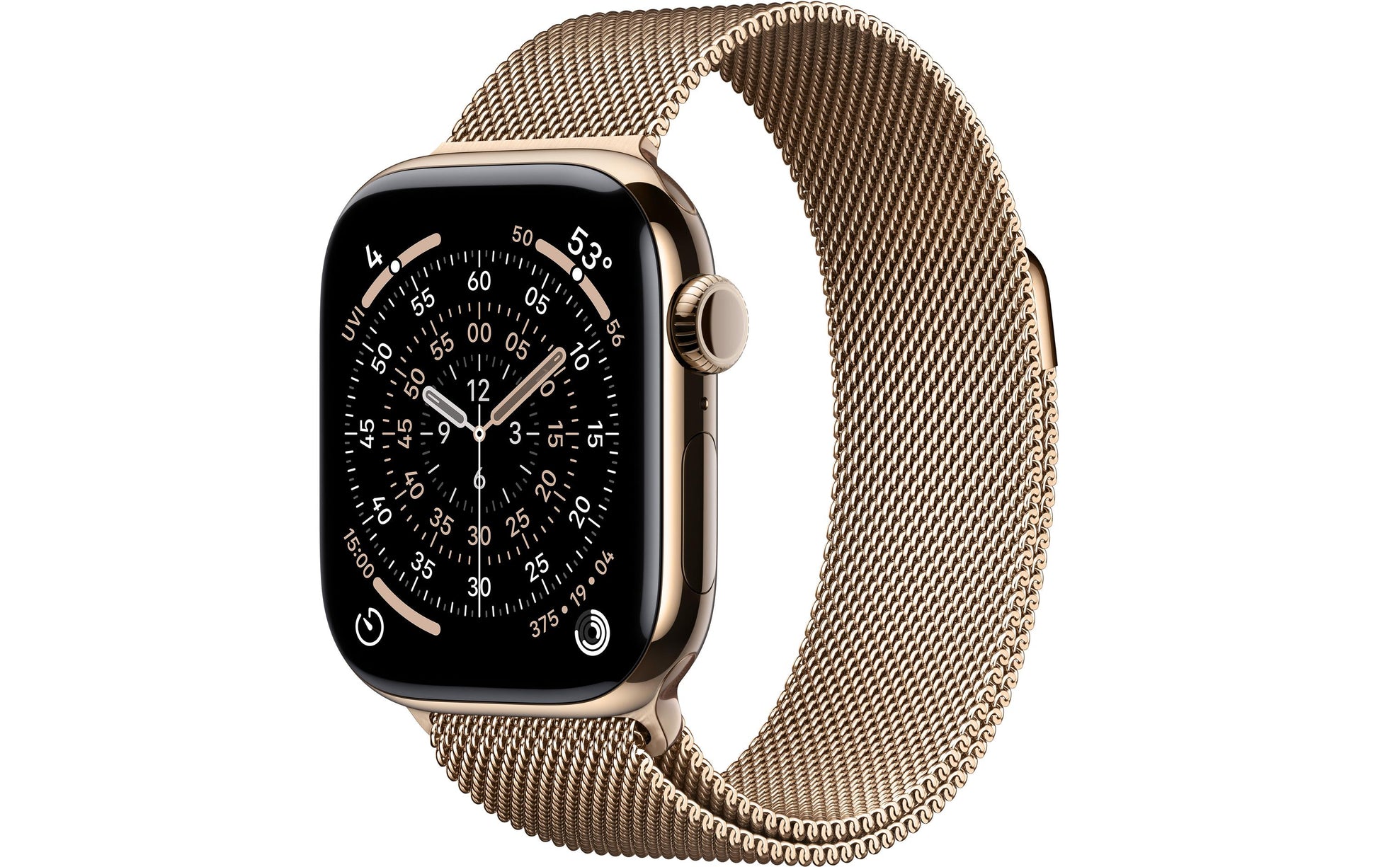 Apple Watch S11 – Smartwatch – 42 mm, LTE, OLED, 50 m, Gold Titan, Bandgrösse S/M, Mailänder Schlaufe