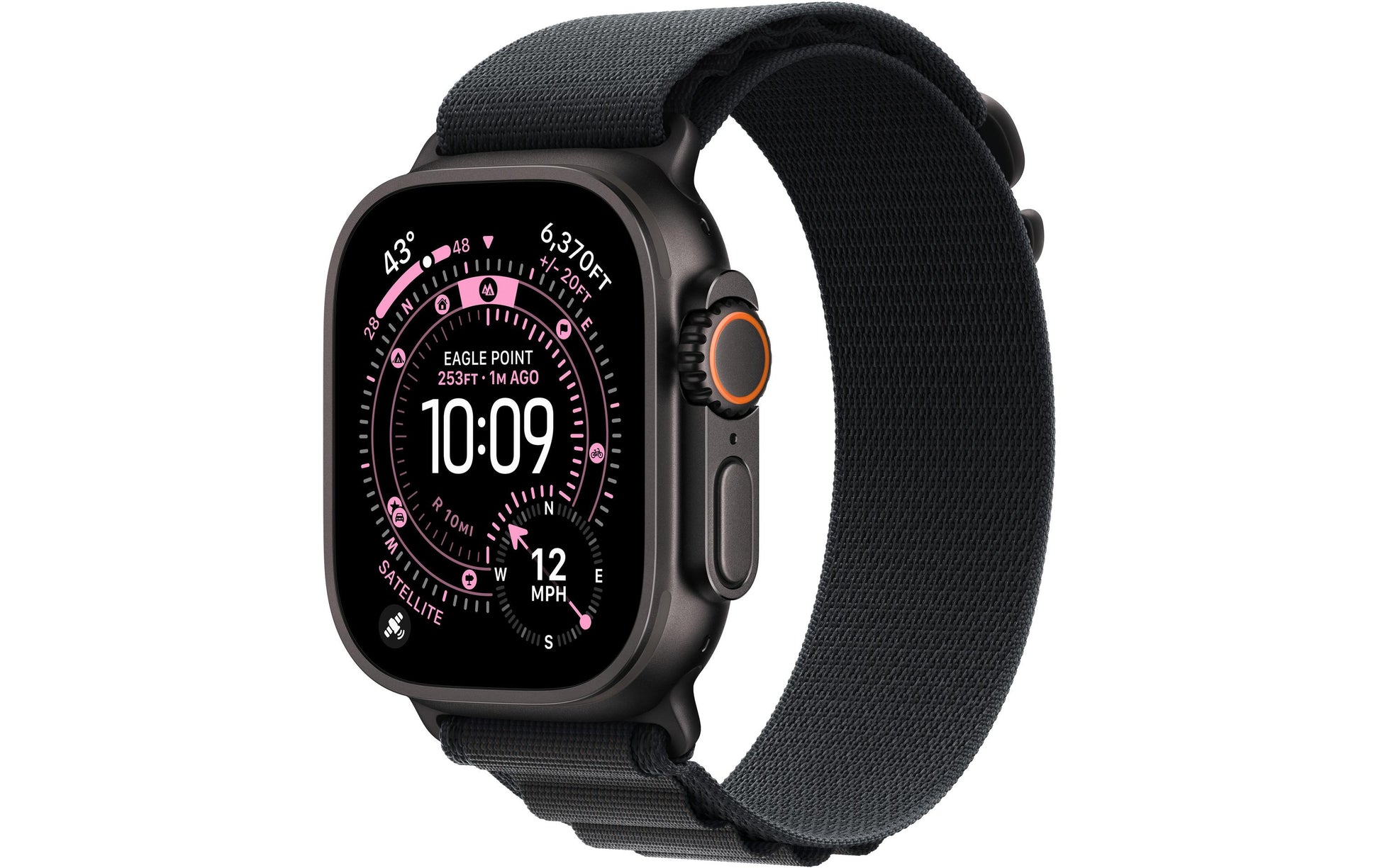 Apple Watch Ultra 3 (2025) – Smartwatch – 49 mm, LTE, OLED, Saphirglas, 100 m, Schwarz Titan, Alpine Loop (S)